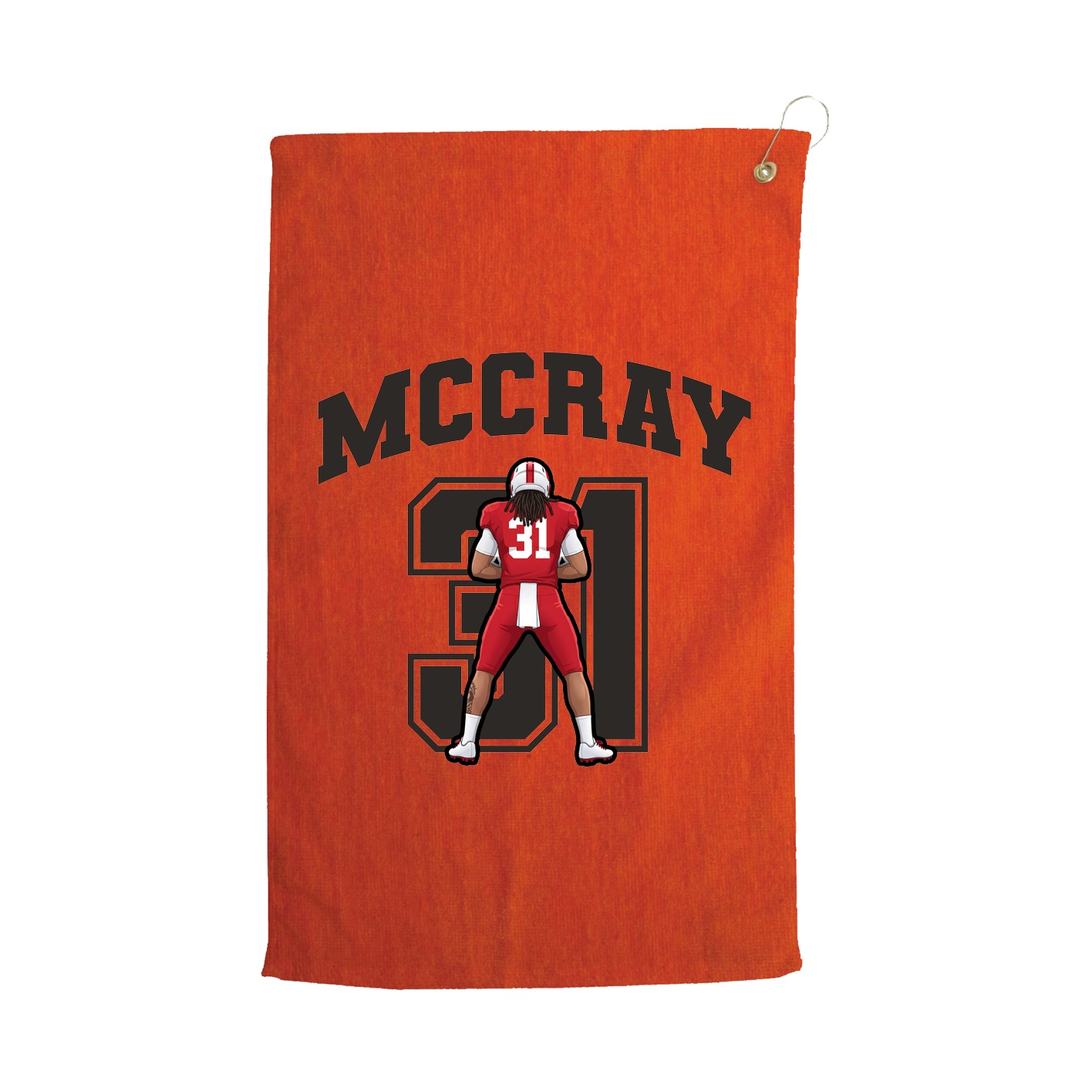 Golf Towel — Number in Orange