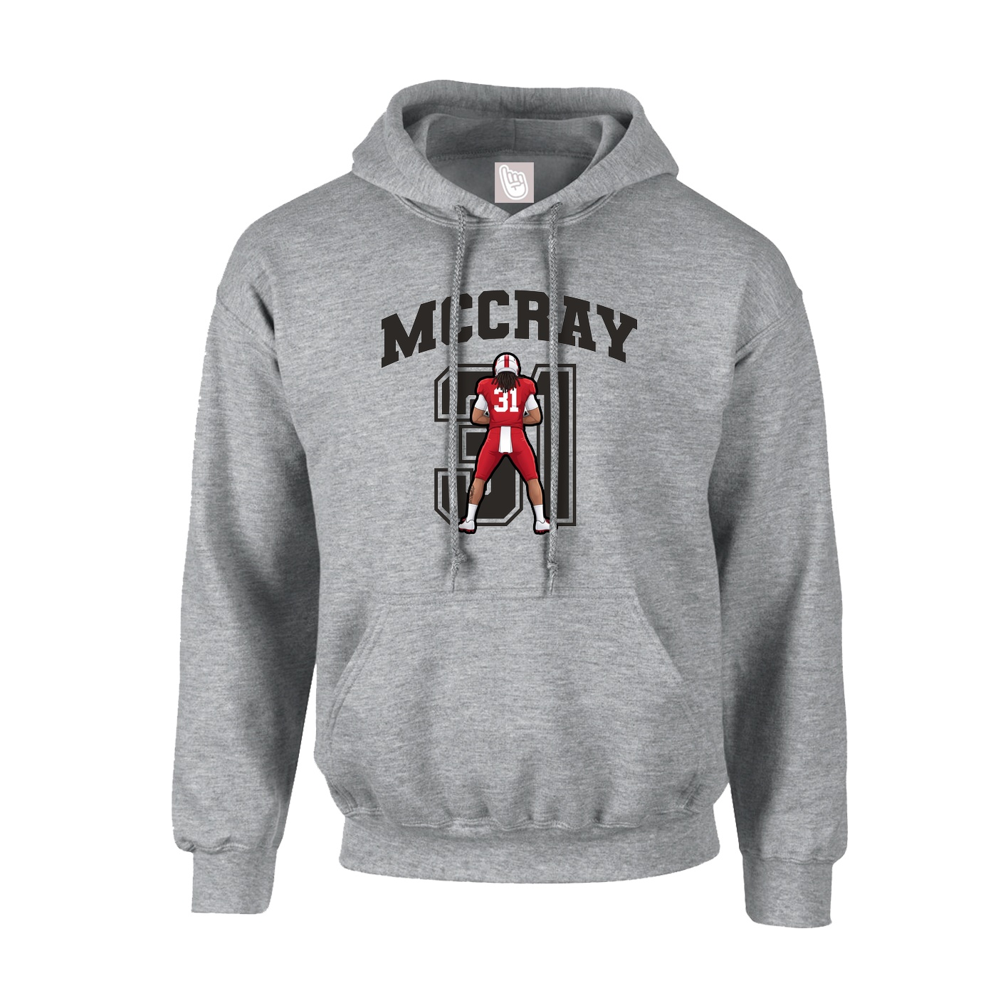 Youth Hoodie — Number in Grey