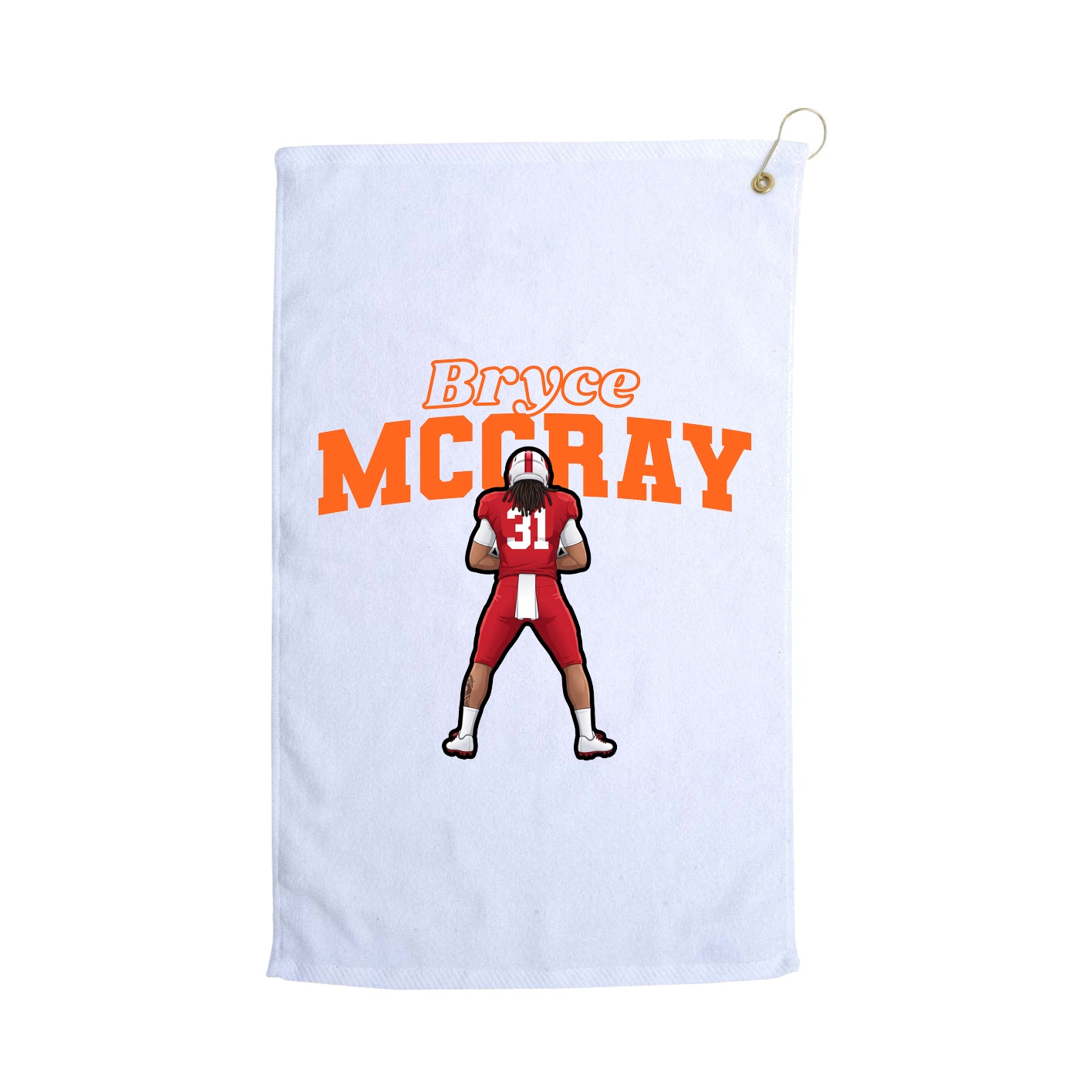 Golf Towel — Name Arch in White