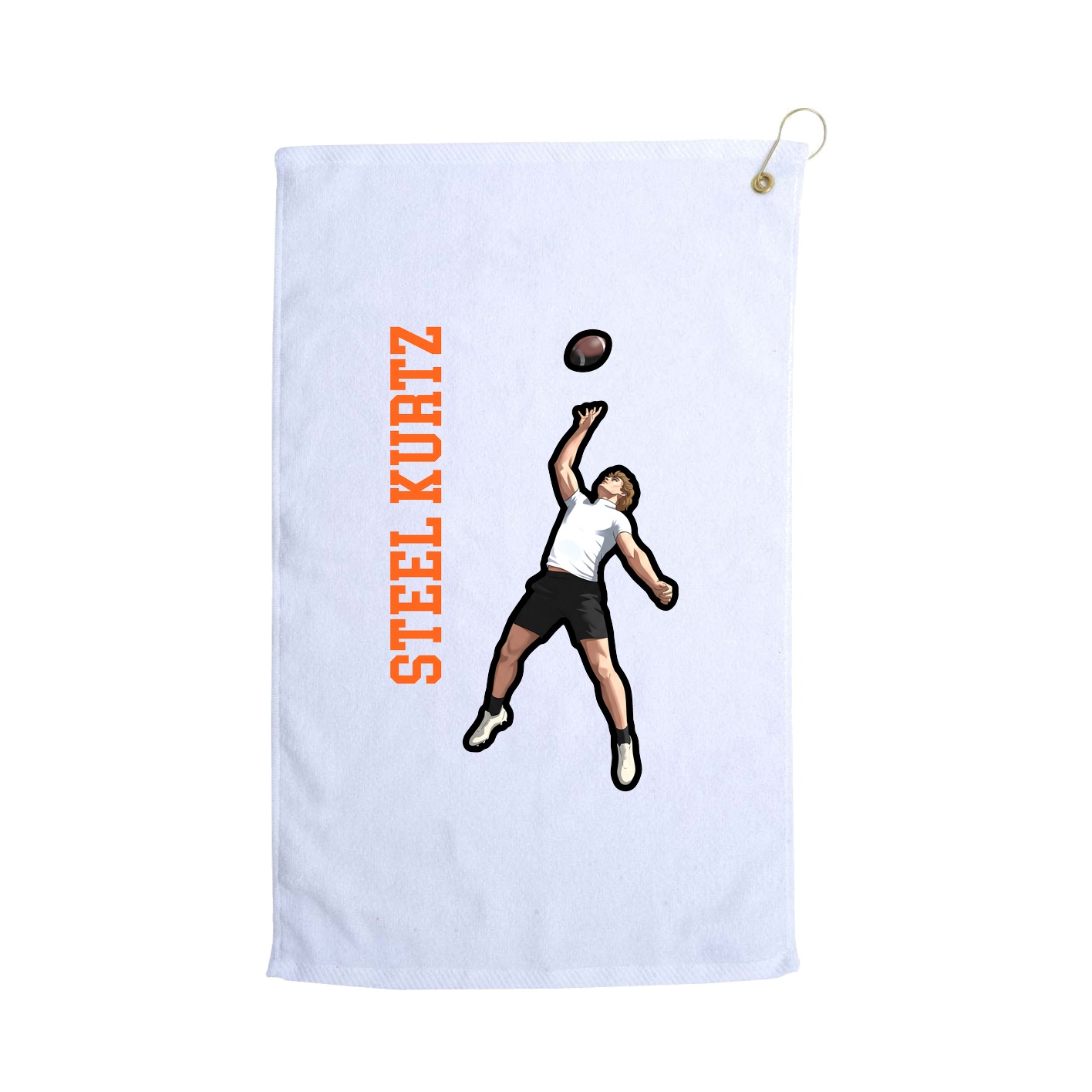 Golf Towel — Name Vertical in White
