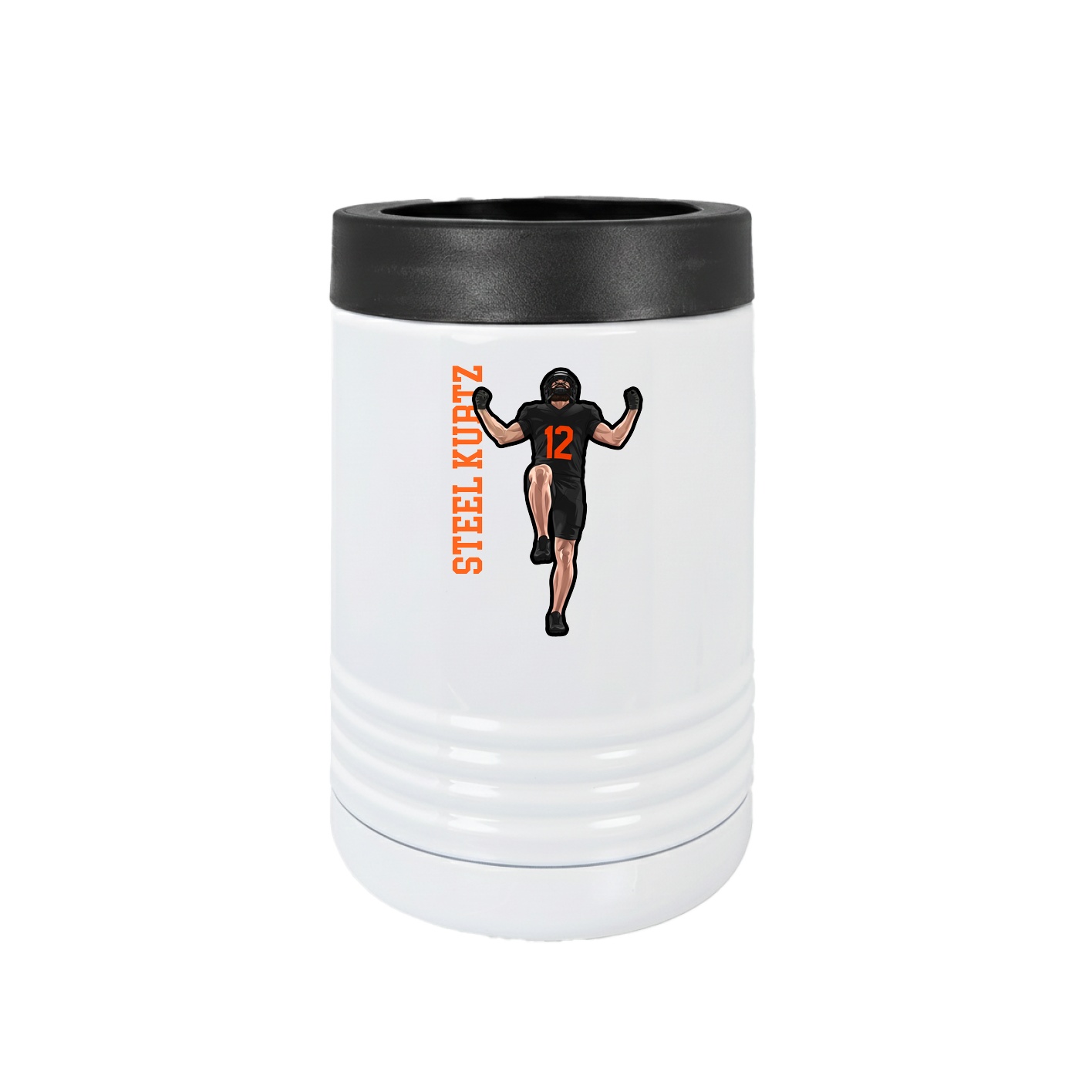 Beverage Holder — Name Vertical in White