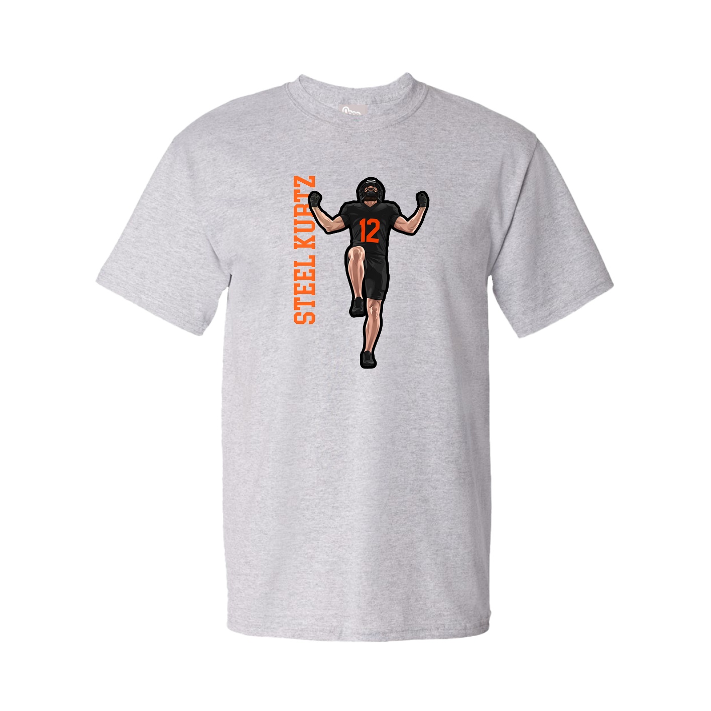 Youth Tee — Name Vertical in Grey