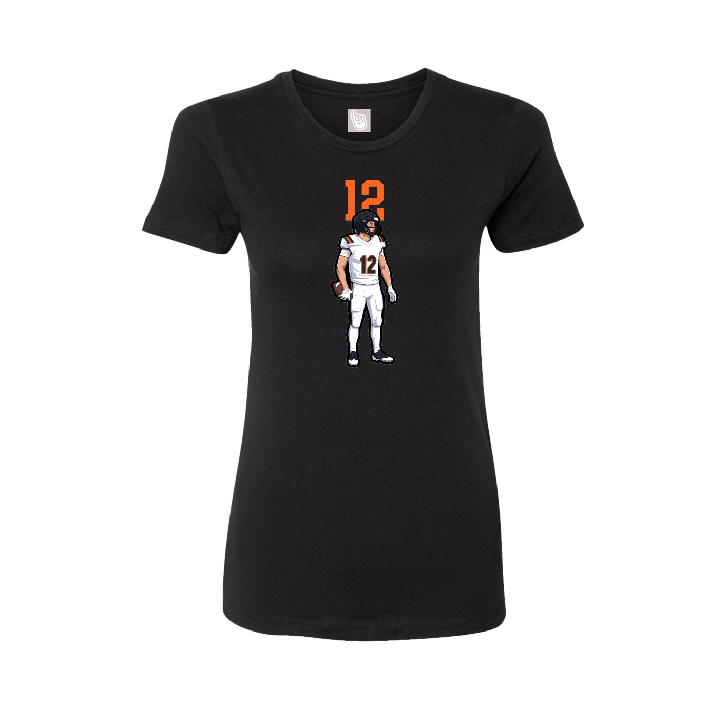 Fitted Women's Tee — Number Top in Black