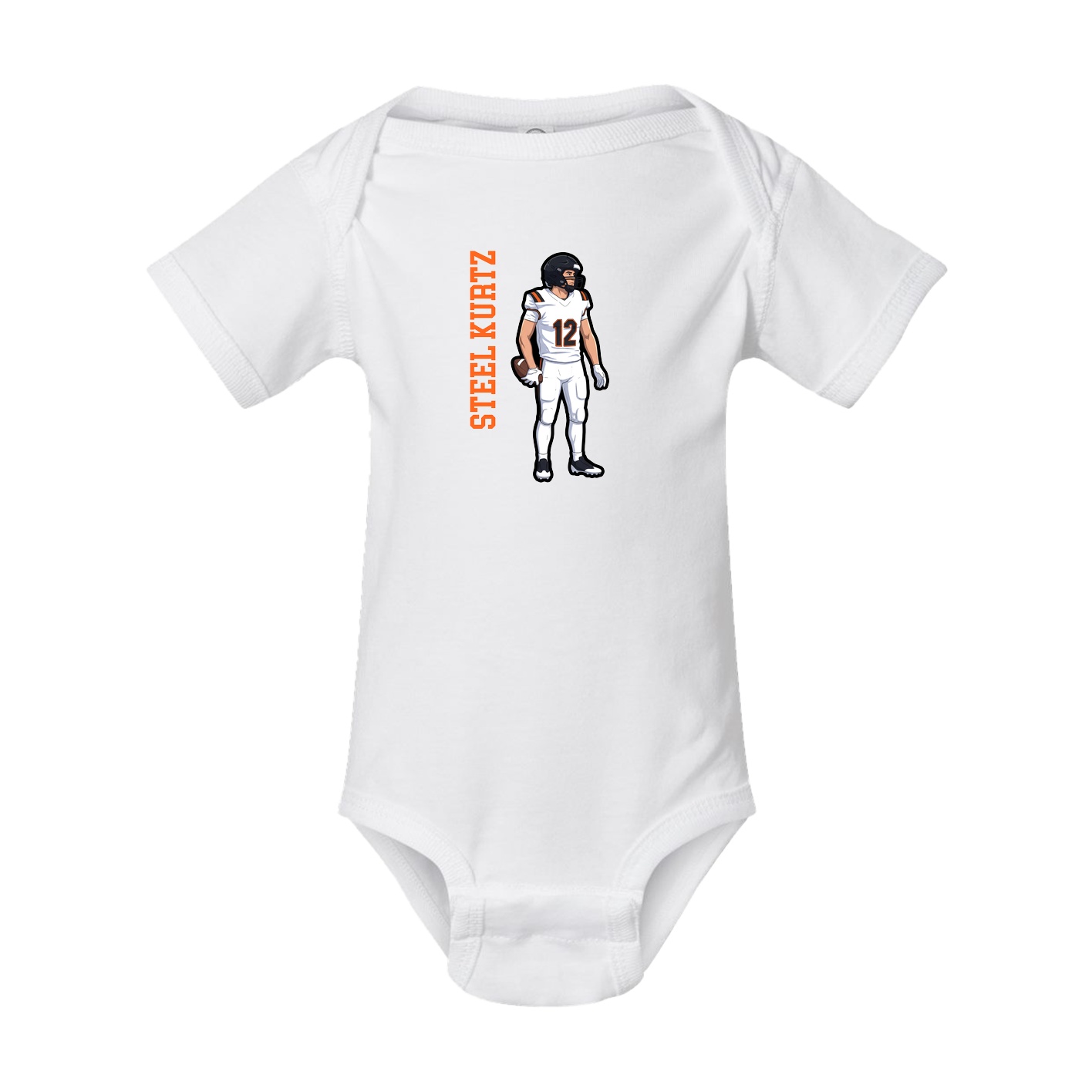 Baby Onesie — Name Vertical in White