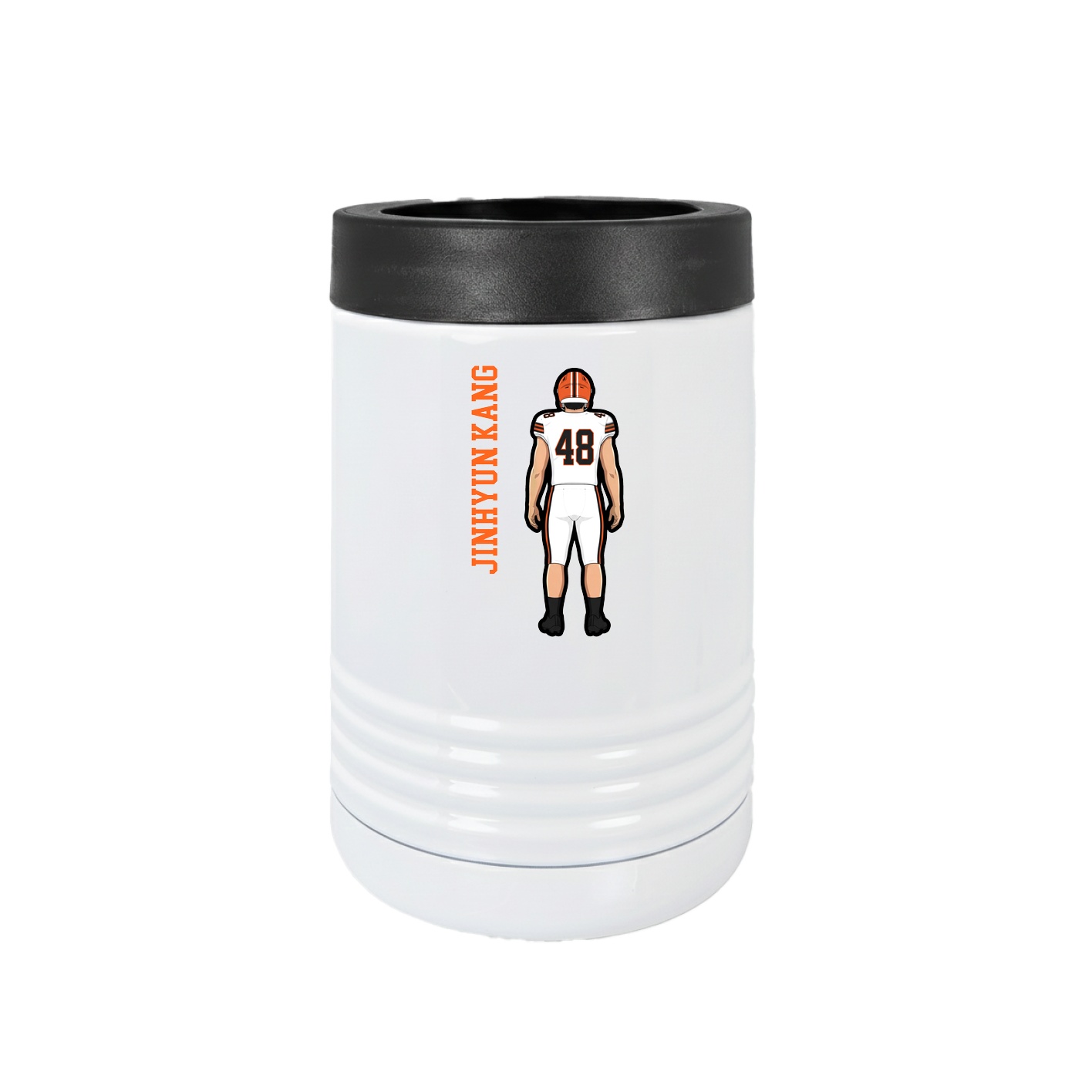 Beverage Holder — Name Vertical in White
