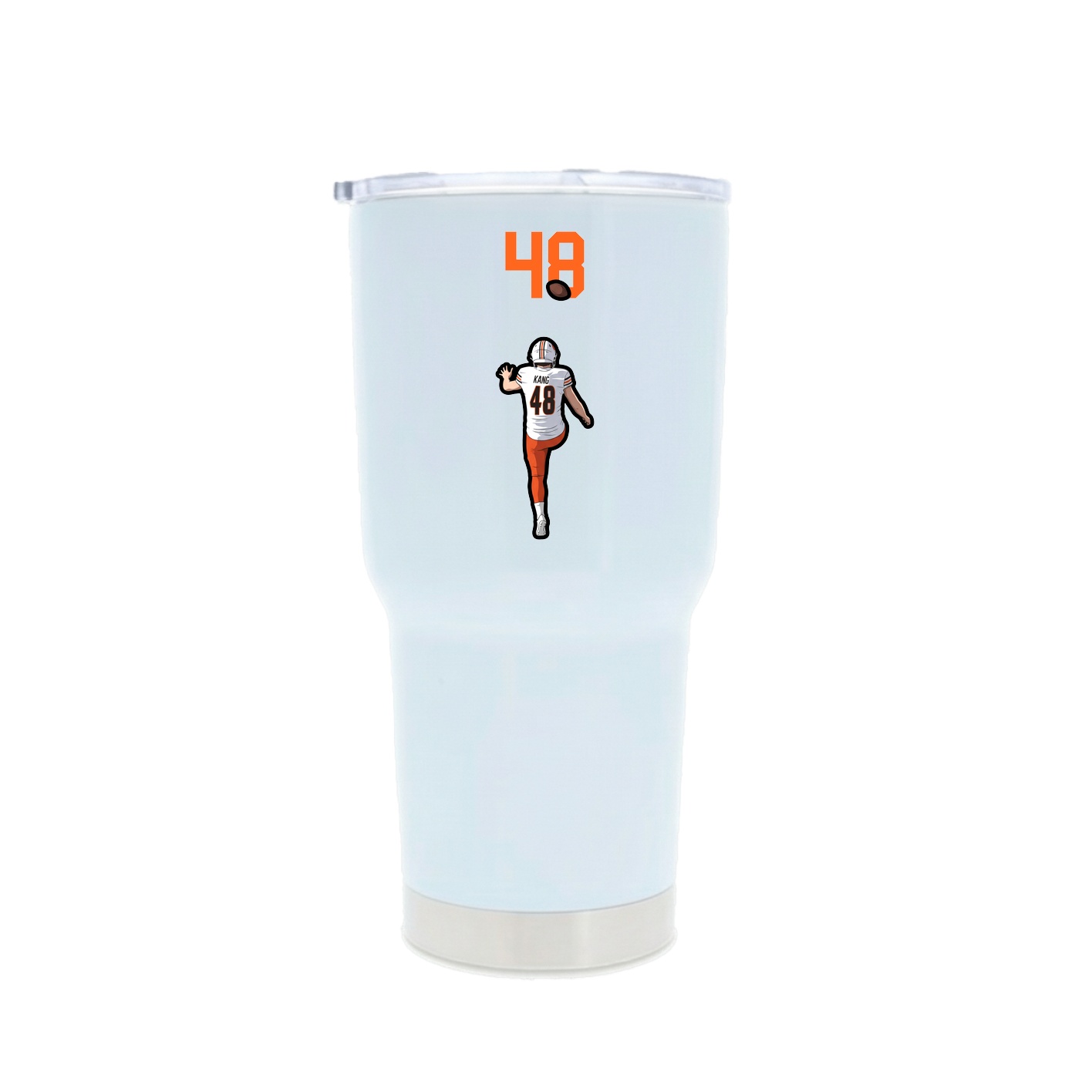 30oz Stainless Steel Tumbler — Number Top in White