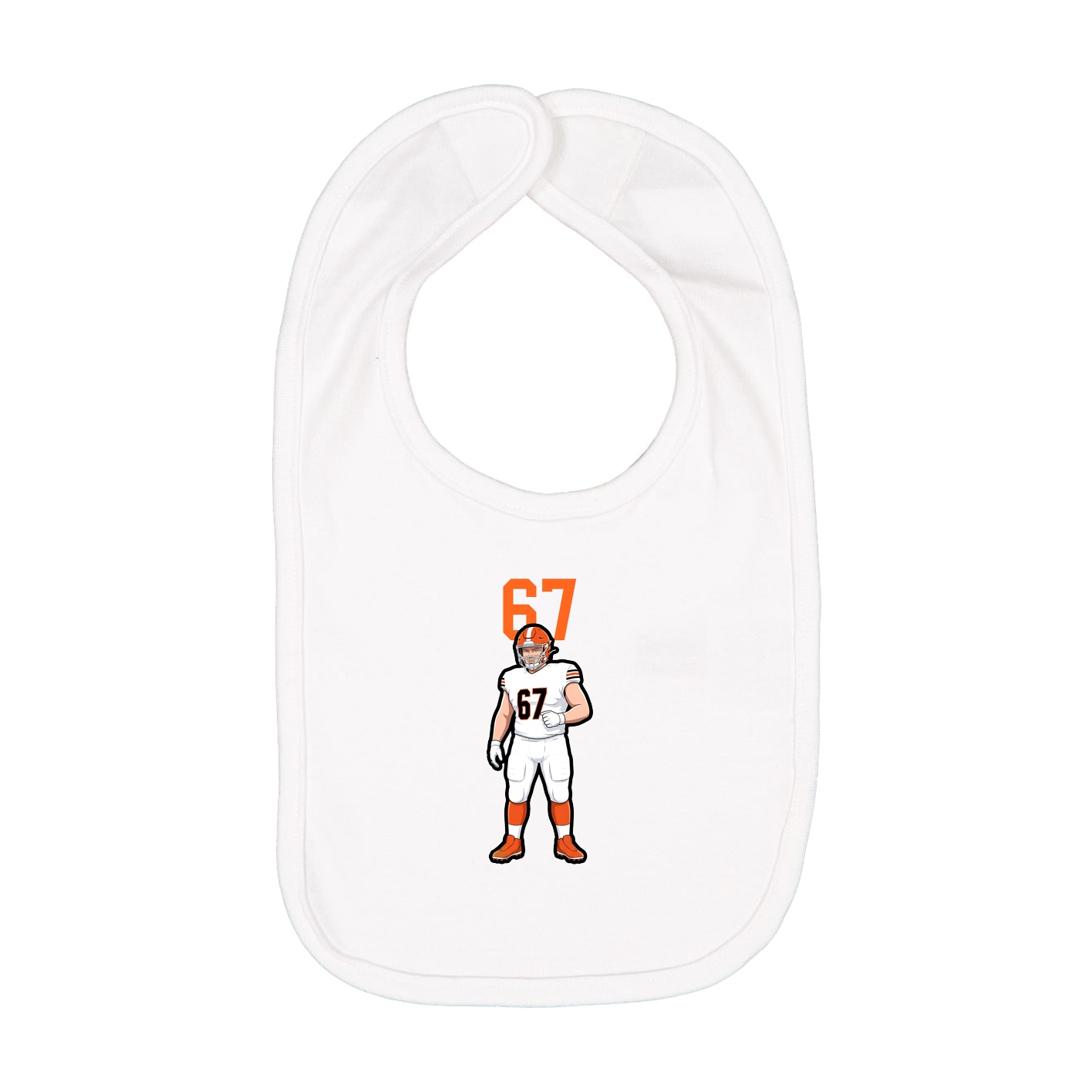 Infant Bib — Number Top in White