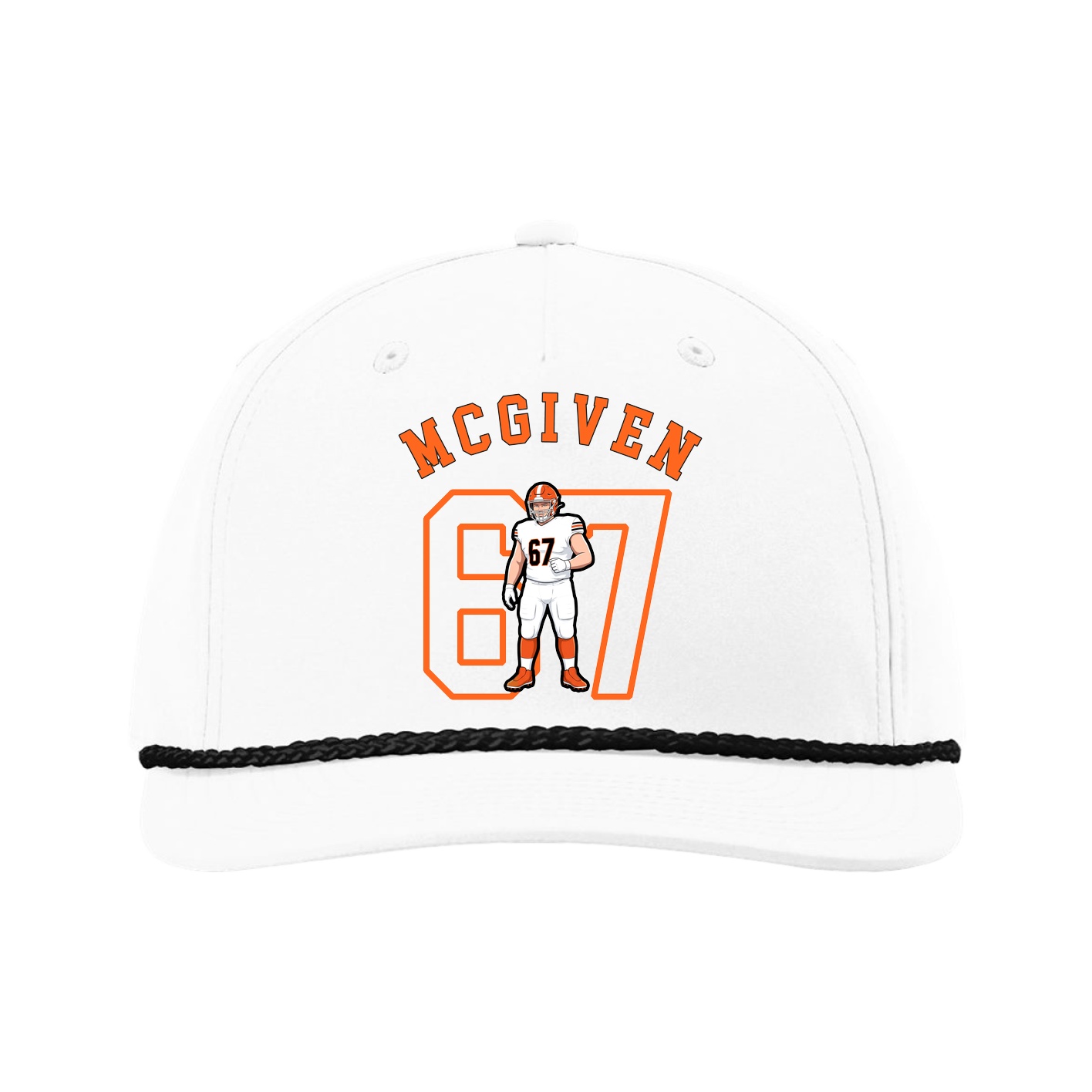 Five-Panel Classic Rope Cap — Shirsey Arch in White