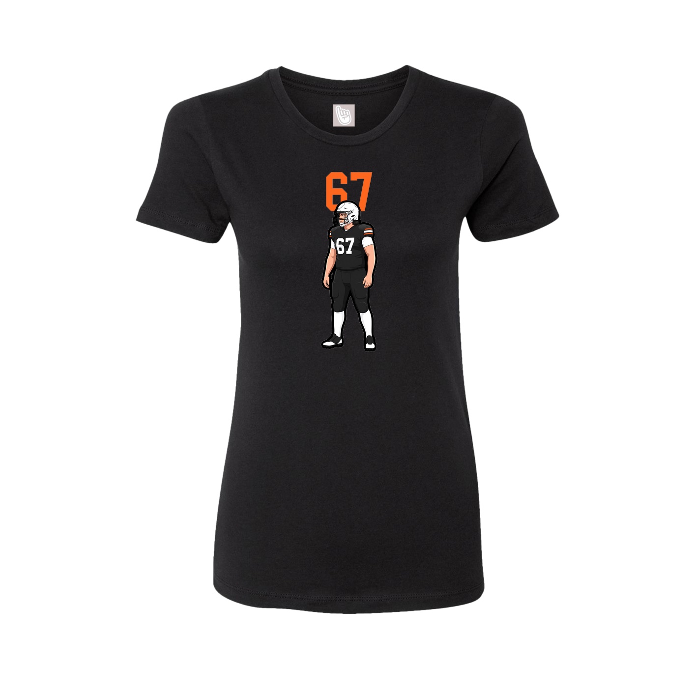 Fitted Women's Tee — Number Top in Black