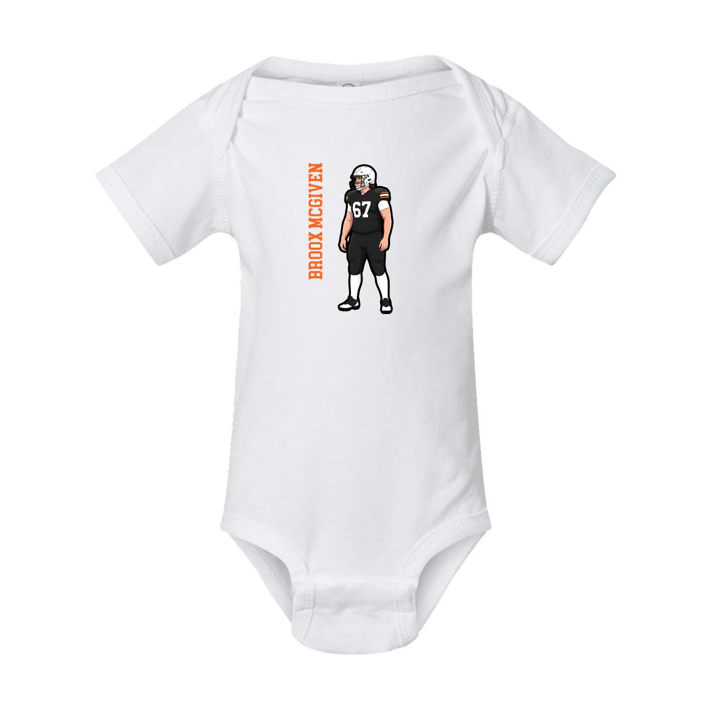 Baby Onesie — Name Vertical in White