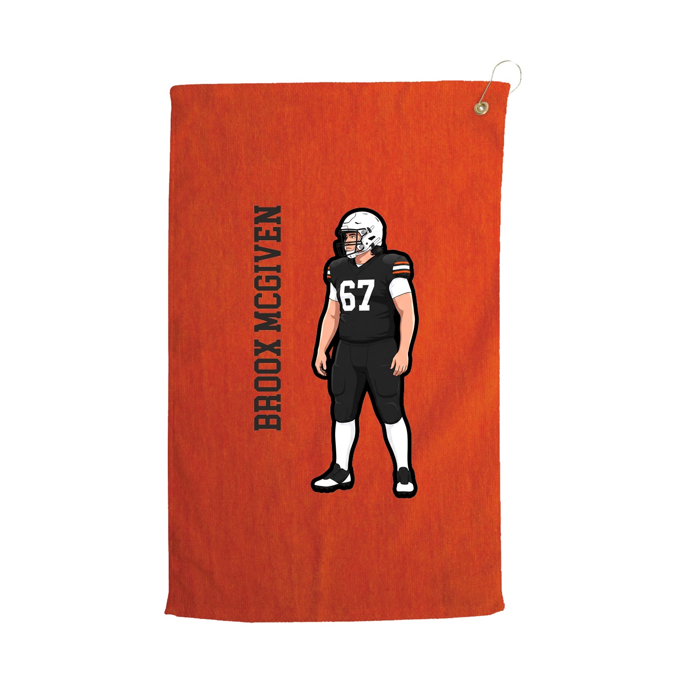 Golf Towel — Name Vertical in Orange