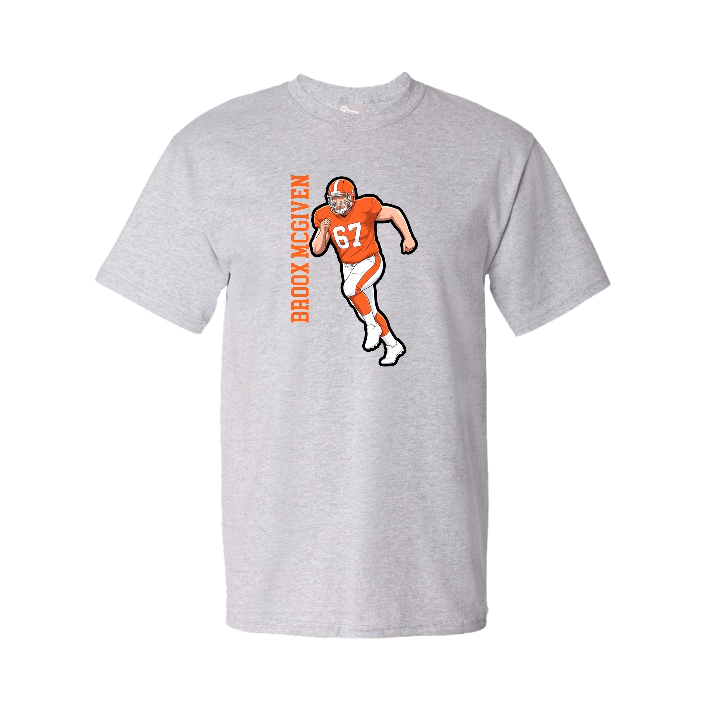 Youth Tee — Name Vertical in Grey