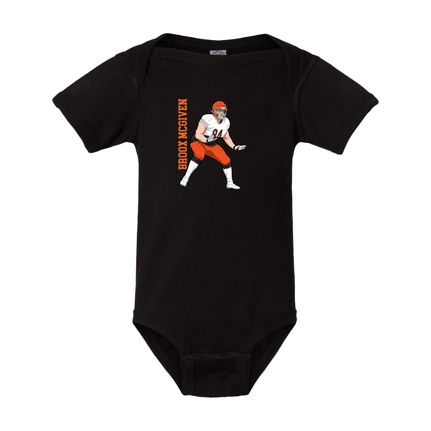 Baby Onesie — Name Vertical in Black