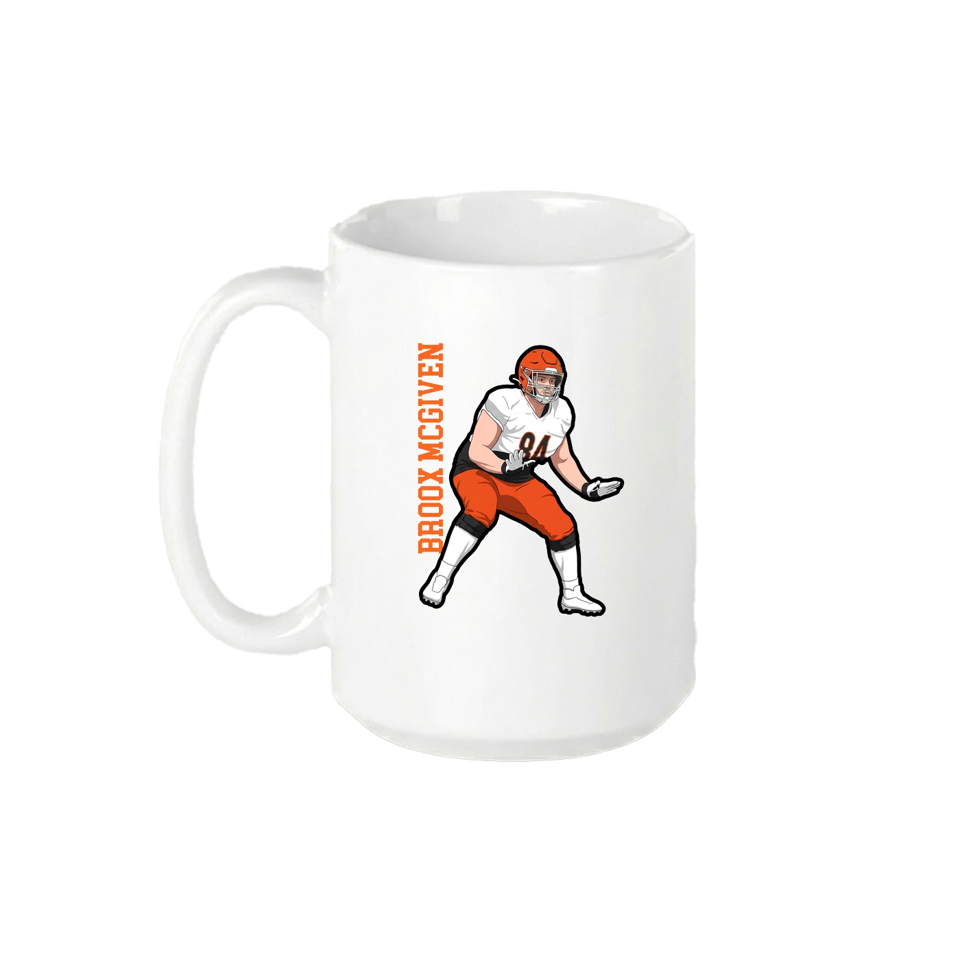 15oz Coffee Mug — Name Vertical in White