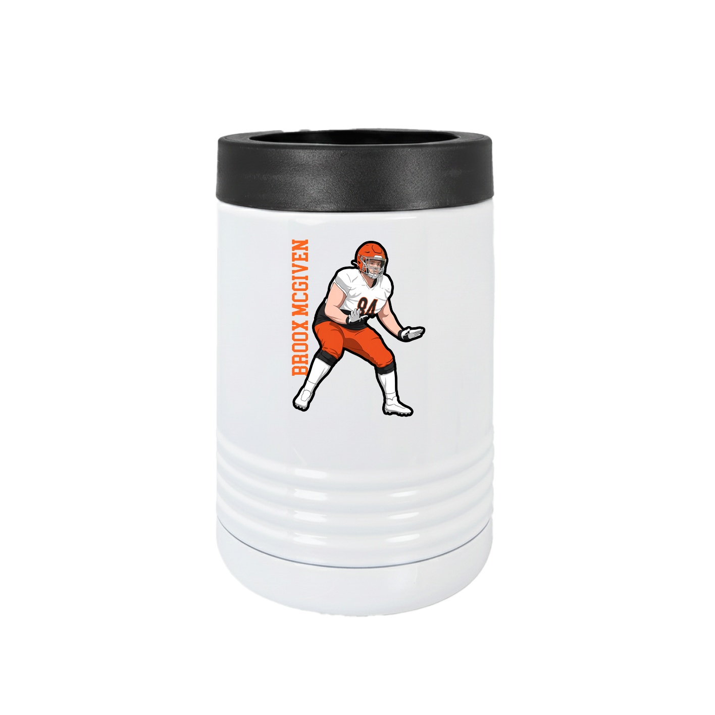 Beverage Holder — Name Vertical in White