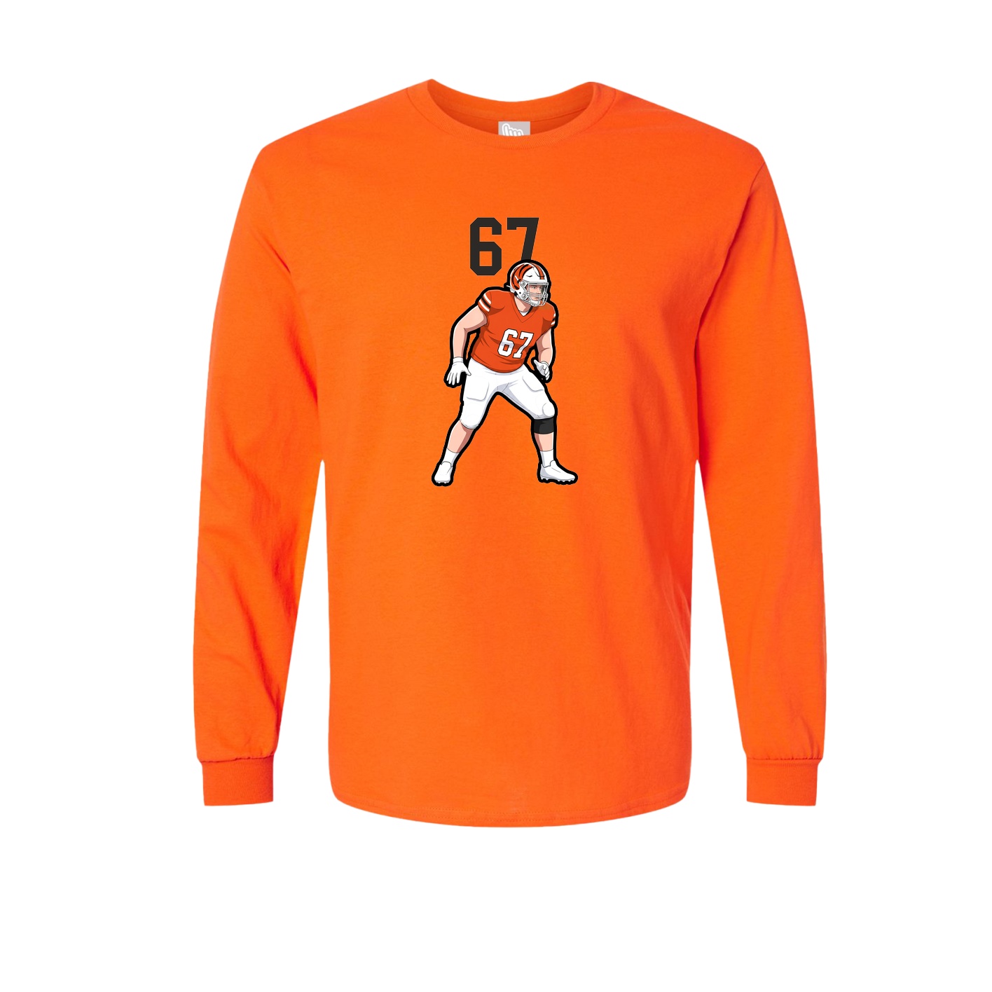 Long Sleeve Tee — Number Top in Orange