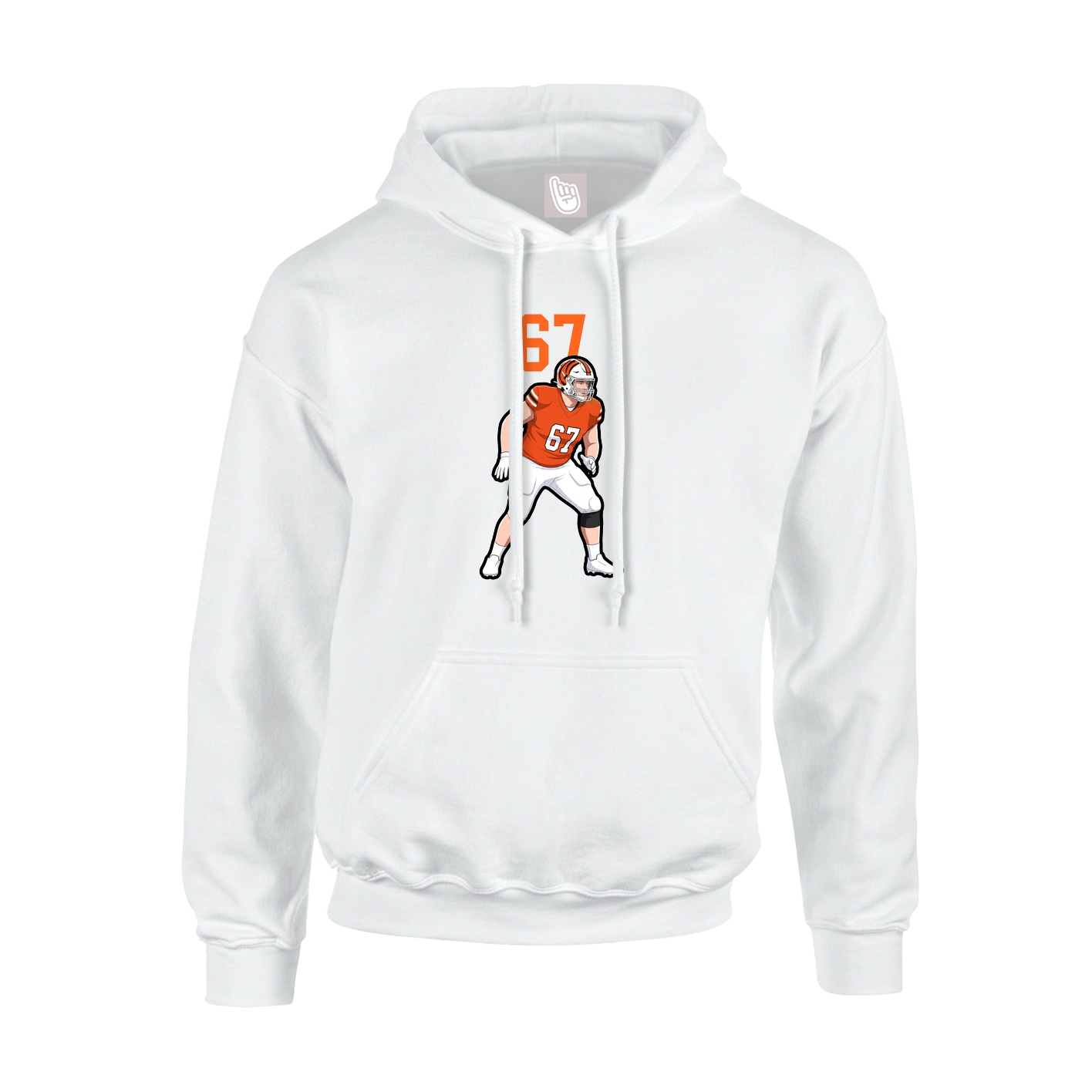 Youth Hoodie — Number Top in White