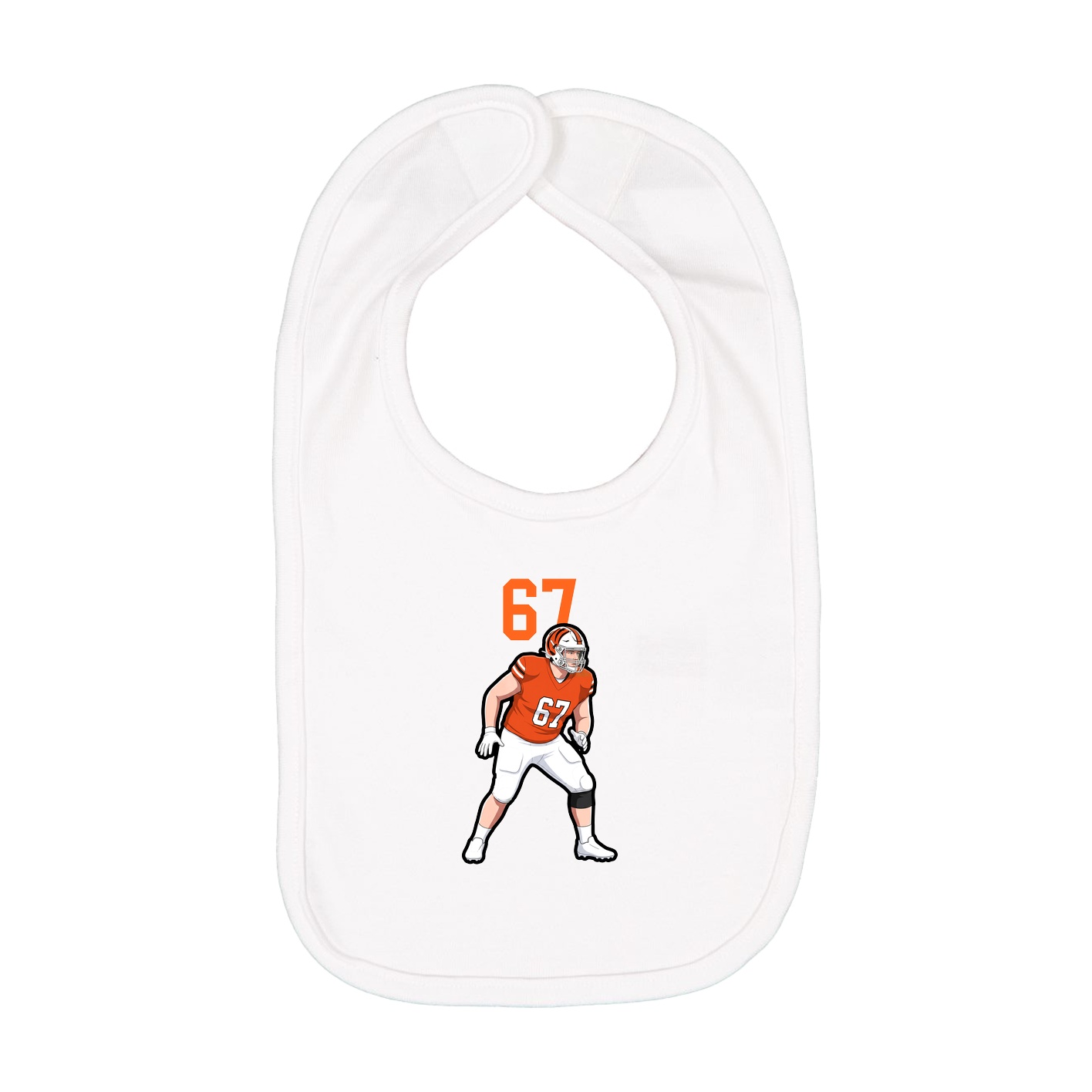 Infant Bib — Number Top in White