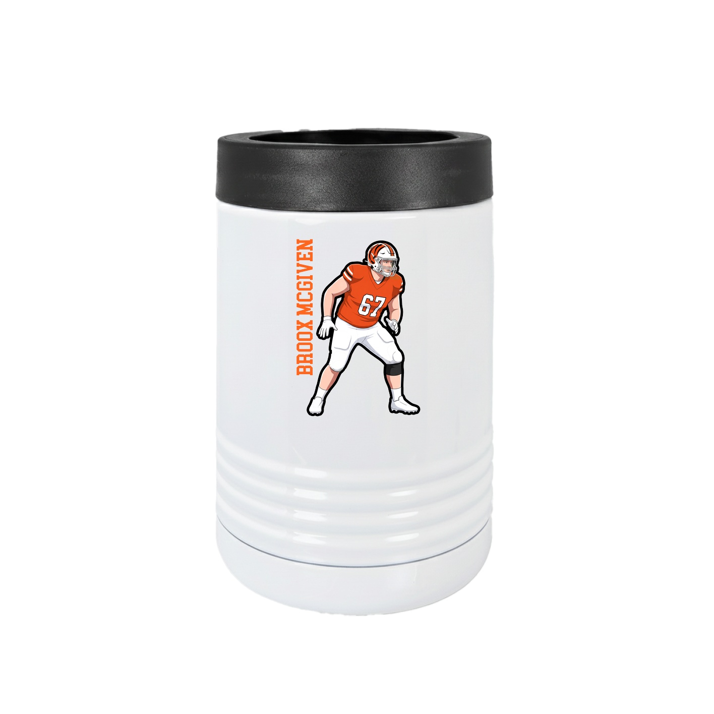 Beverage Holder — Name Vertical in White