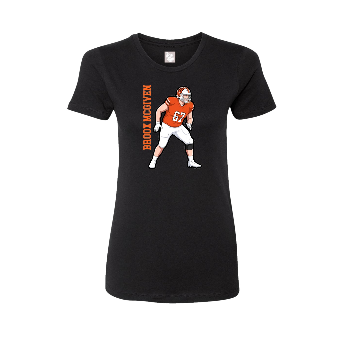 Womens Tee — Name Vertical in Black