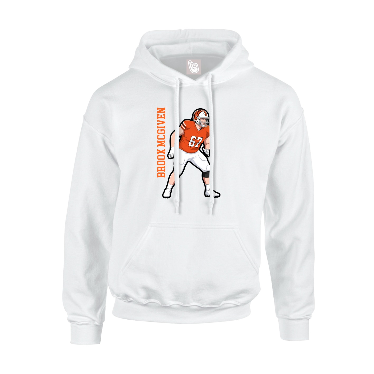 Hoodie — Name Vertical in White