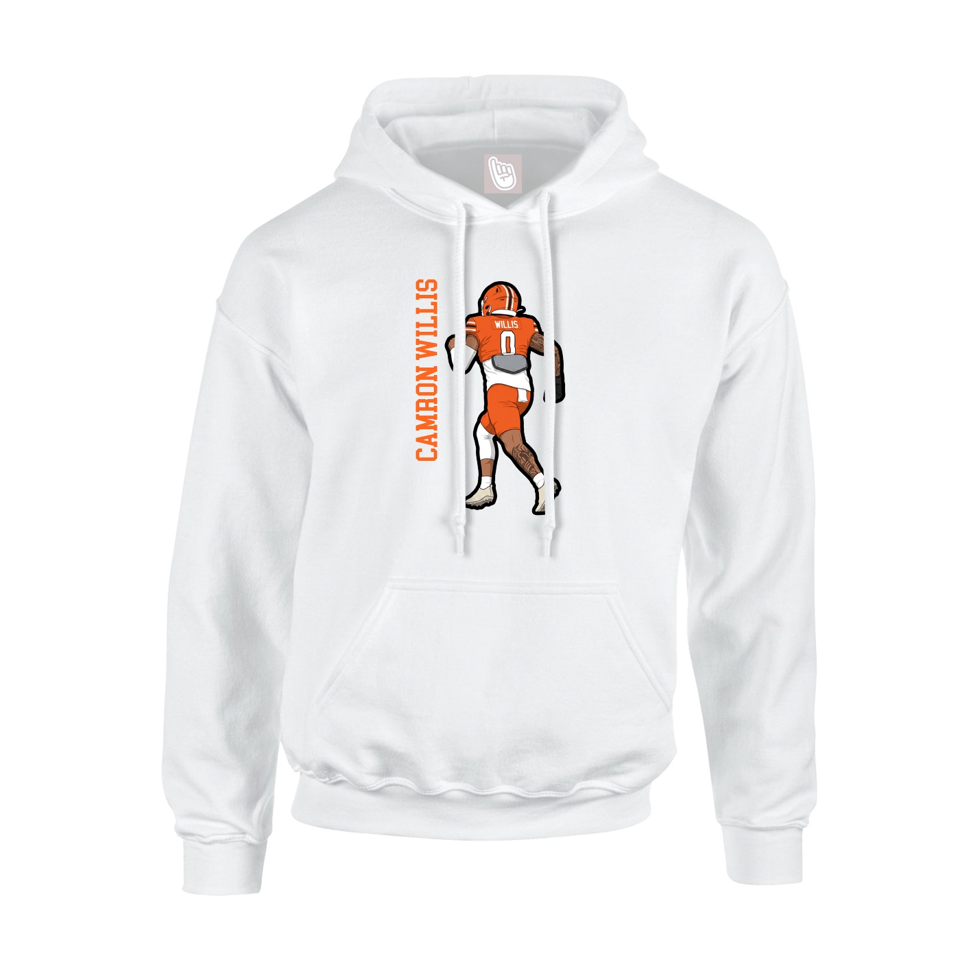 Youth Hoodie — Name Vertical in White