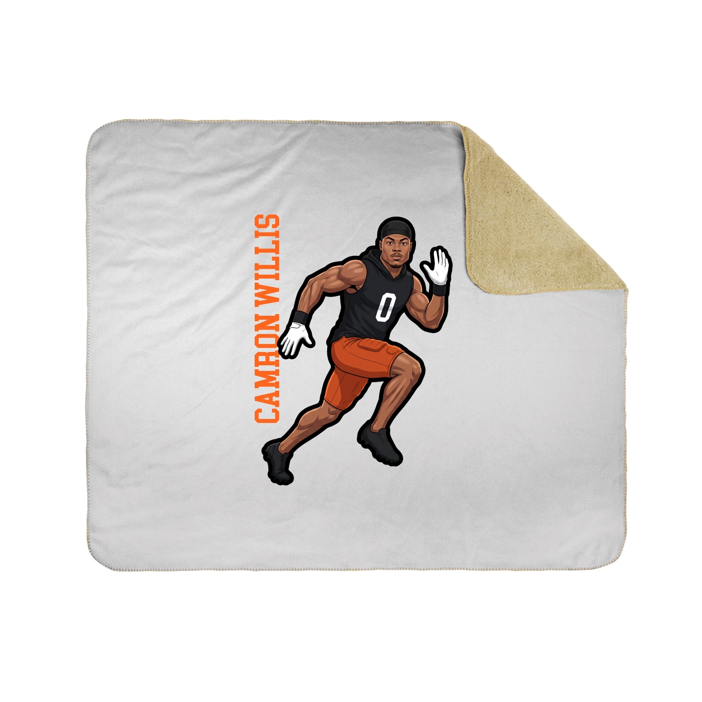 Throw Blanket — Name Vertical in White