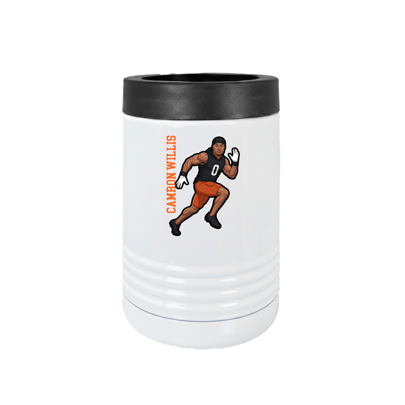 Beverage Holder — Name Vertical in White