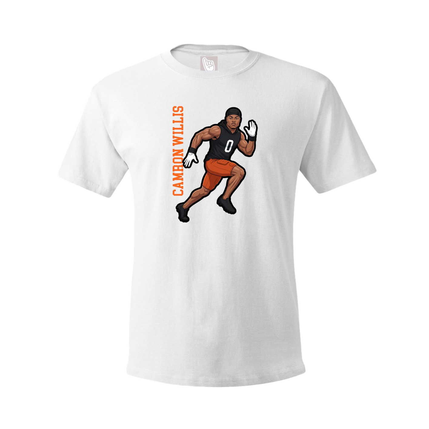 Youth Tee — Name Vertical in White
