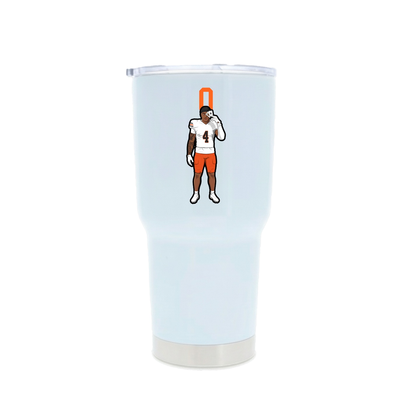 30oz Stainless Steel Tumbler — Number Top in White