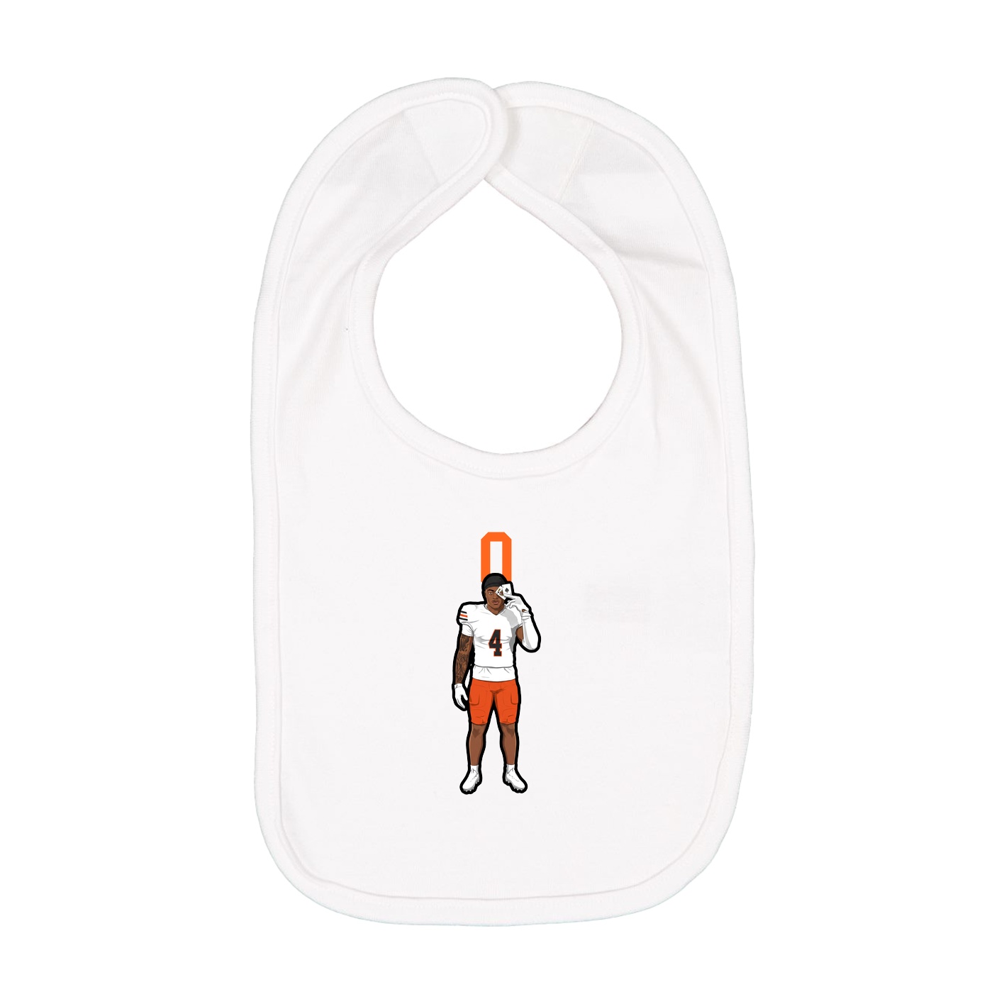Infant Bib — Number Top in White