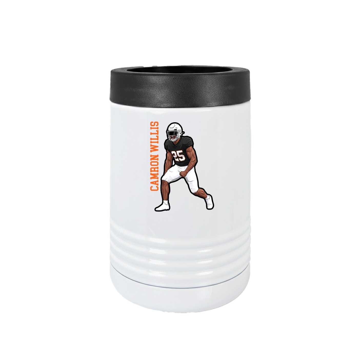 Beverage Holder — Name Vertical in White