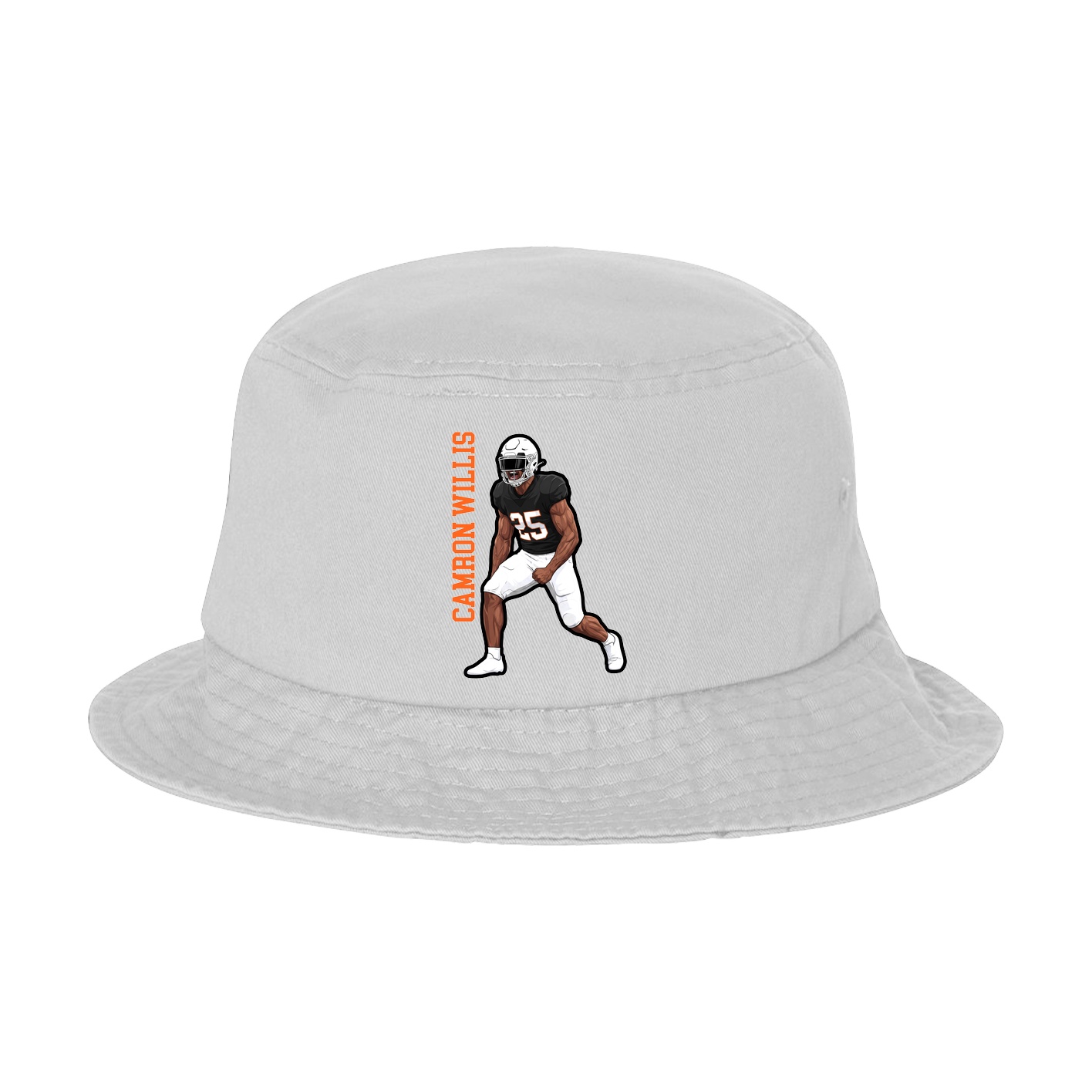 Bucket Cap — Name Vertical in White