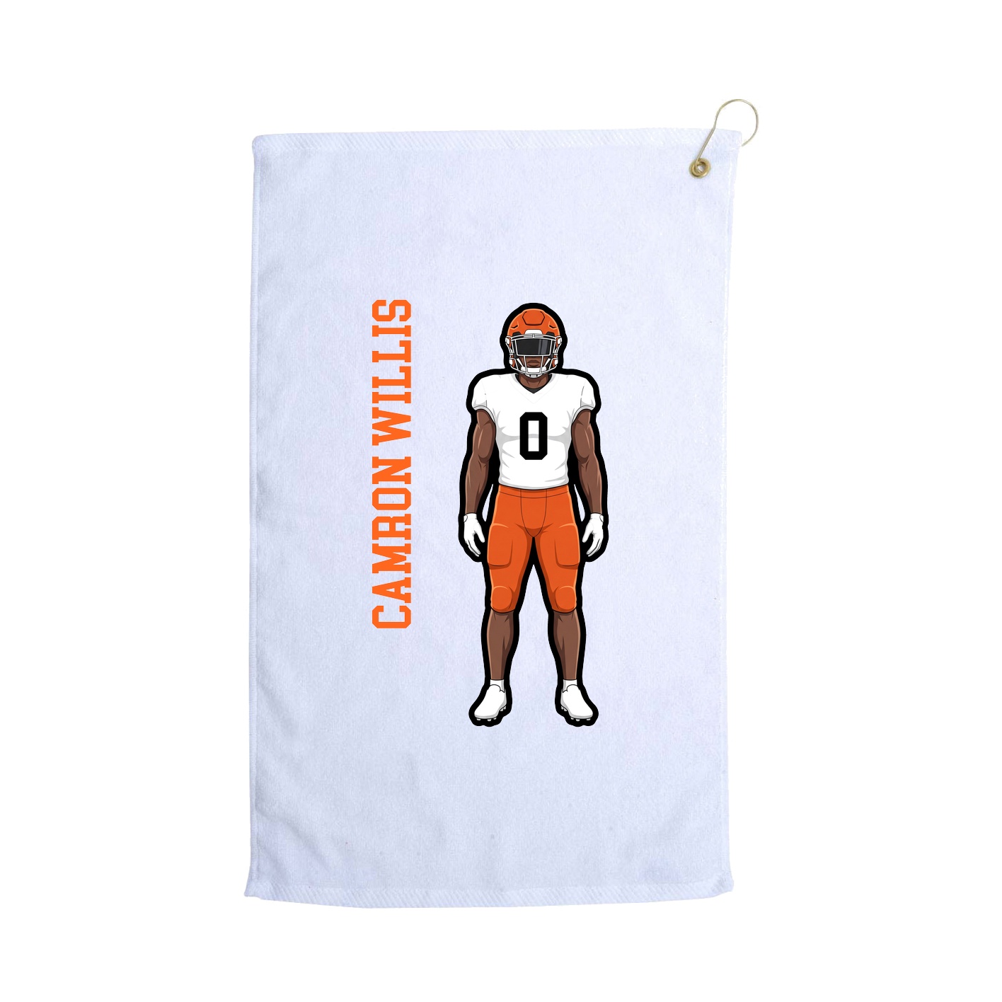 Golf Towel — Name Vertical in White
