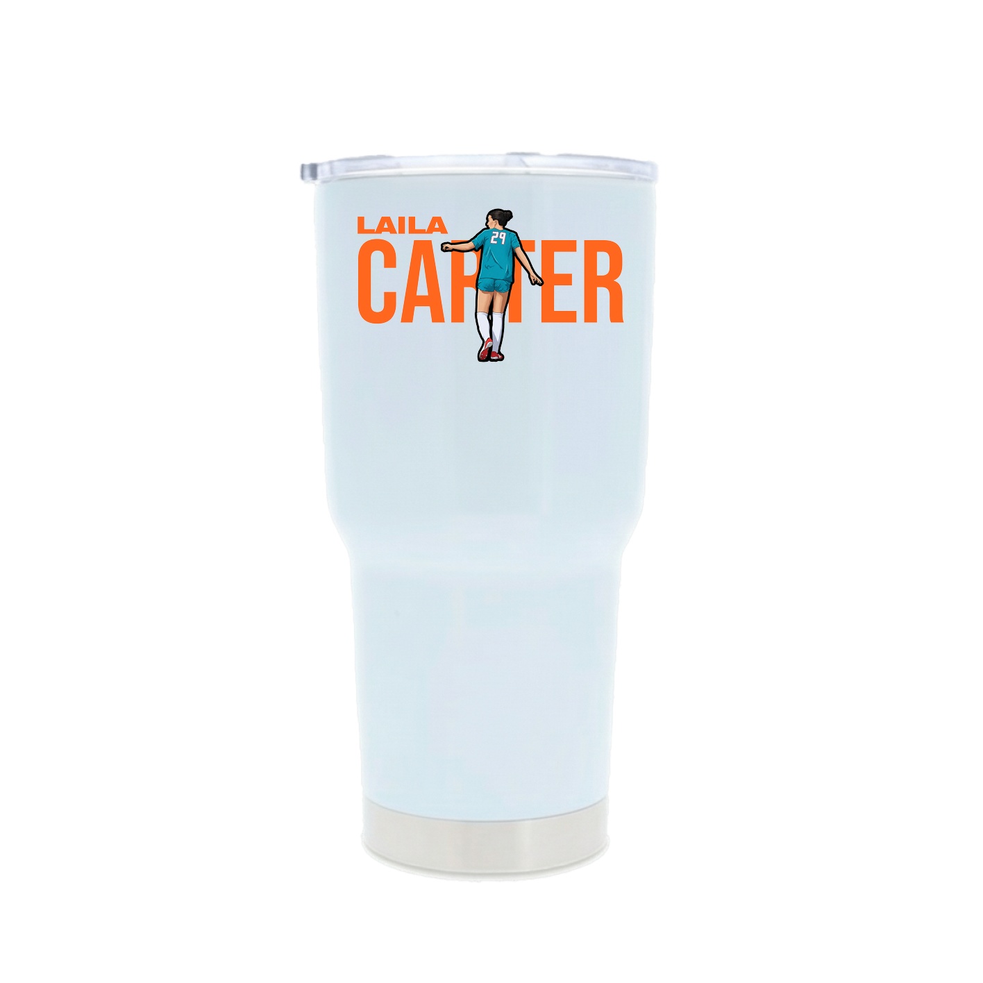 30oz Stainless Steel Tumbler — Player Name in White