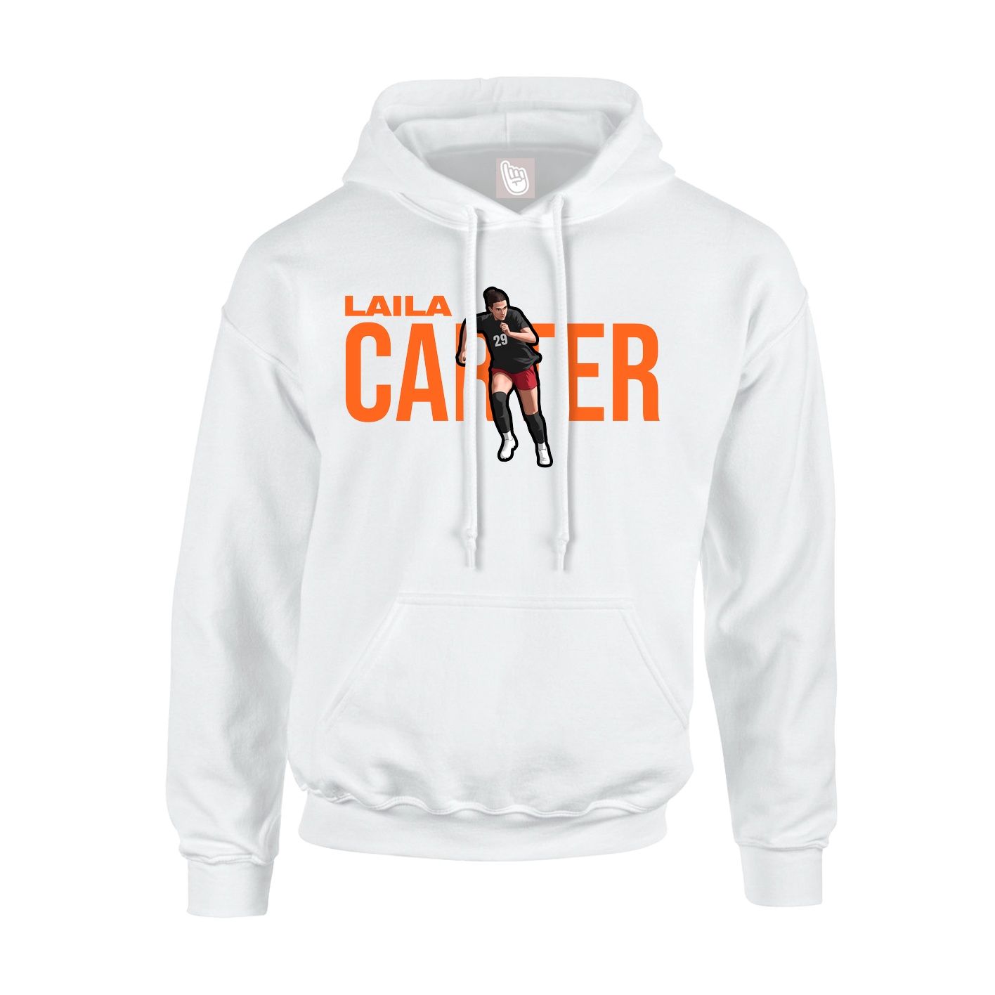 Youth Hoodie — Player Name in White