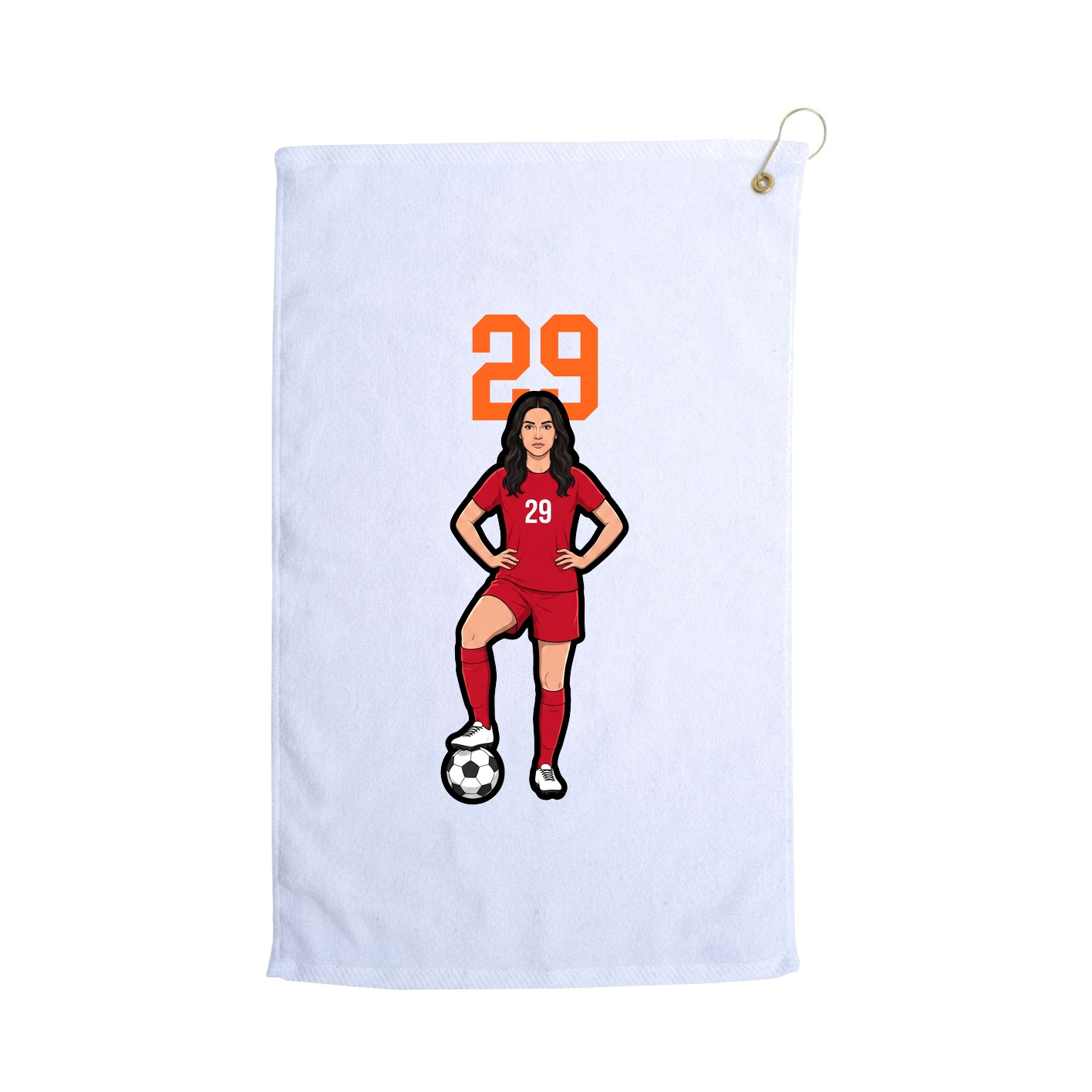 Golf Towel — Number Top in White