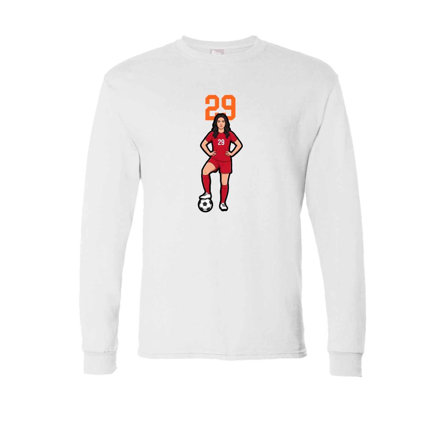 Long Sleeve Tee — Number Top in White