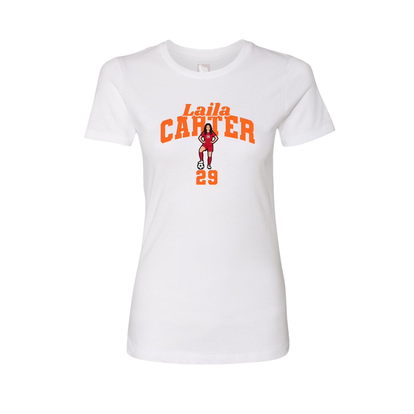 Fitted Women's Tee — Signature Arch in White