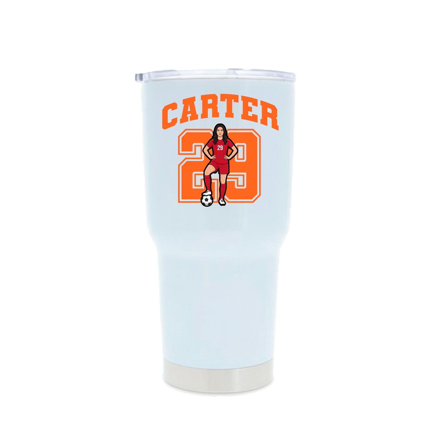 30oz Stainless Steel Tumbler — Number in White