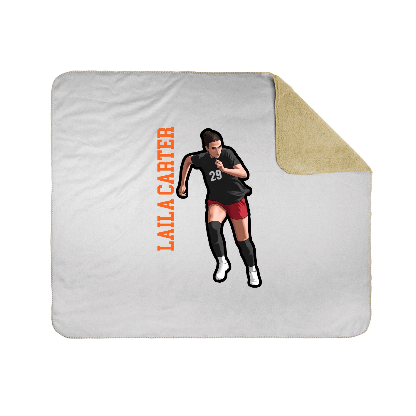 Throw Blanket — Name Vertical in White
