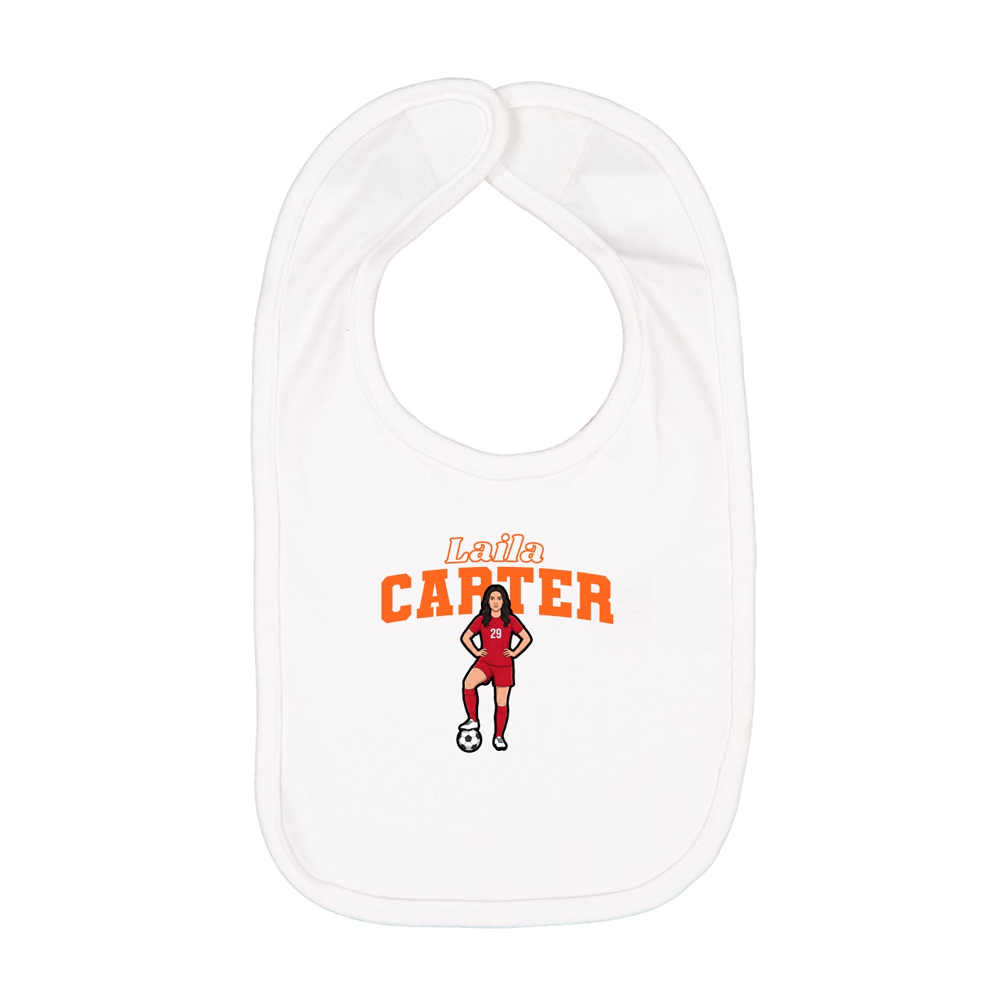 Infant Bib — Name Arch in White