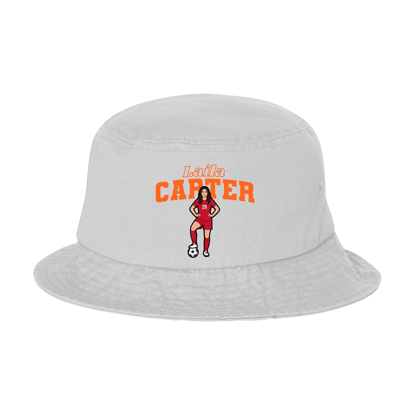 Bucket Cap — Name Arch in White