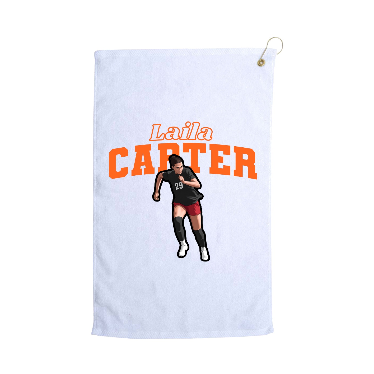 Golf Towel — Name Arch in White