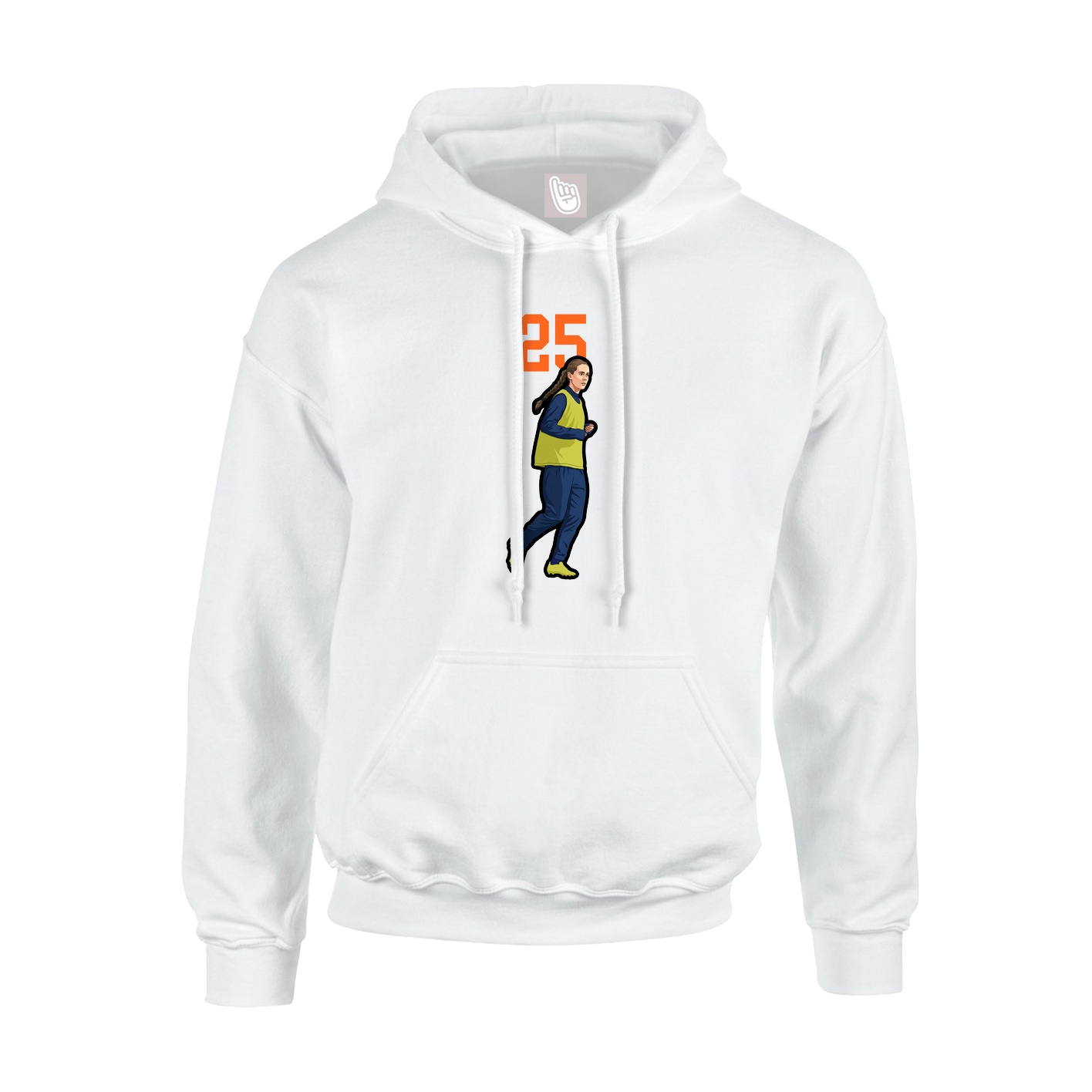 Youth Hoodie — Number Top in White