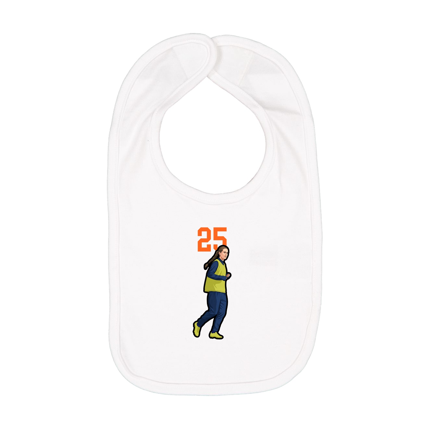 Infant Bib — Number Top in White