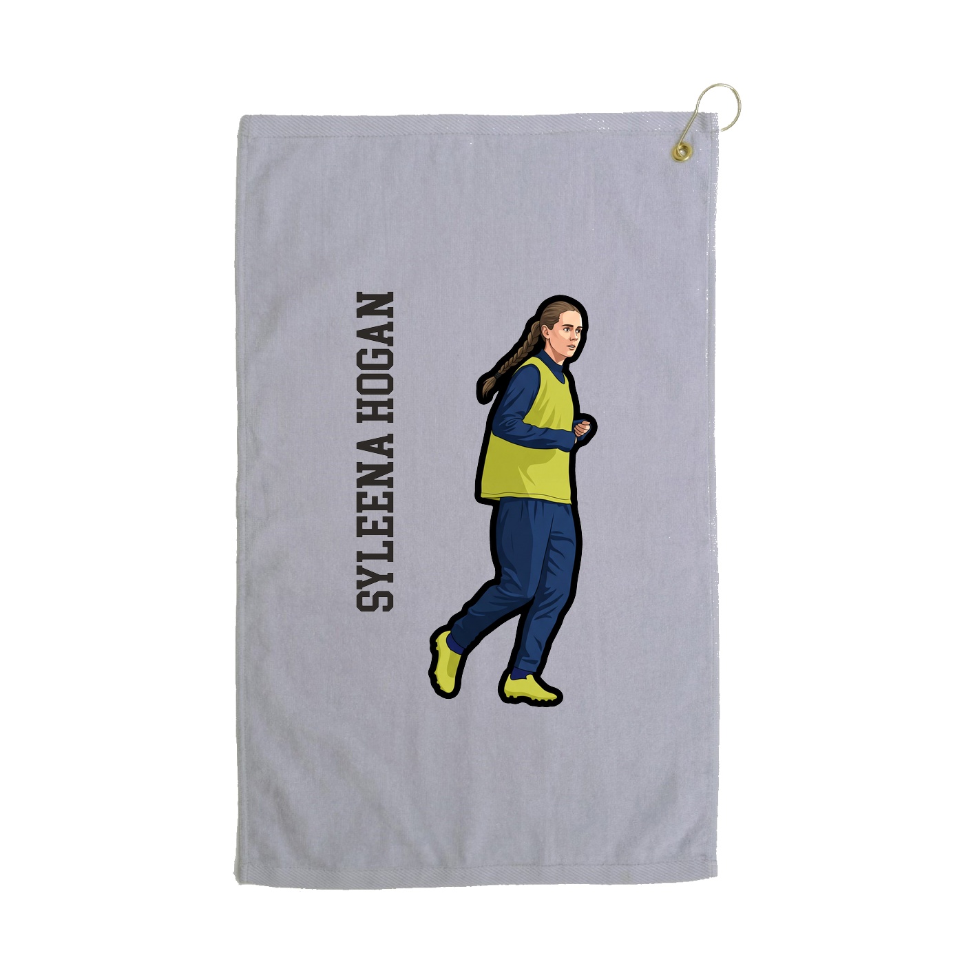 Golf Towel — Name Vertical in Grey