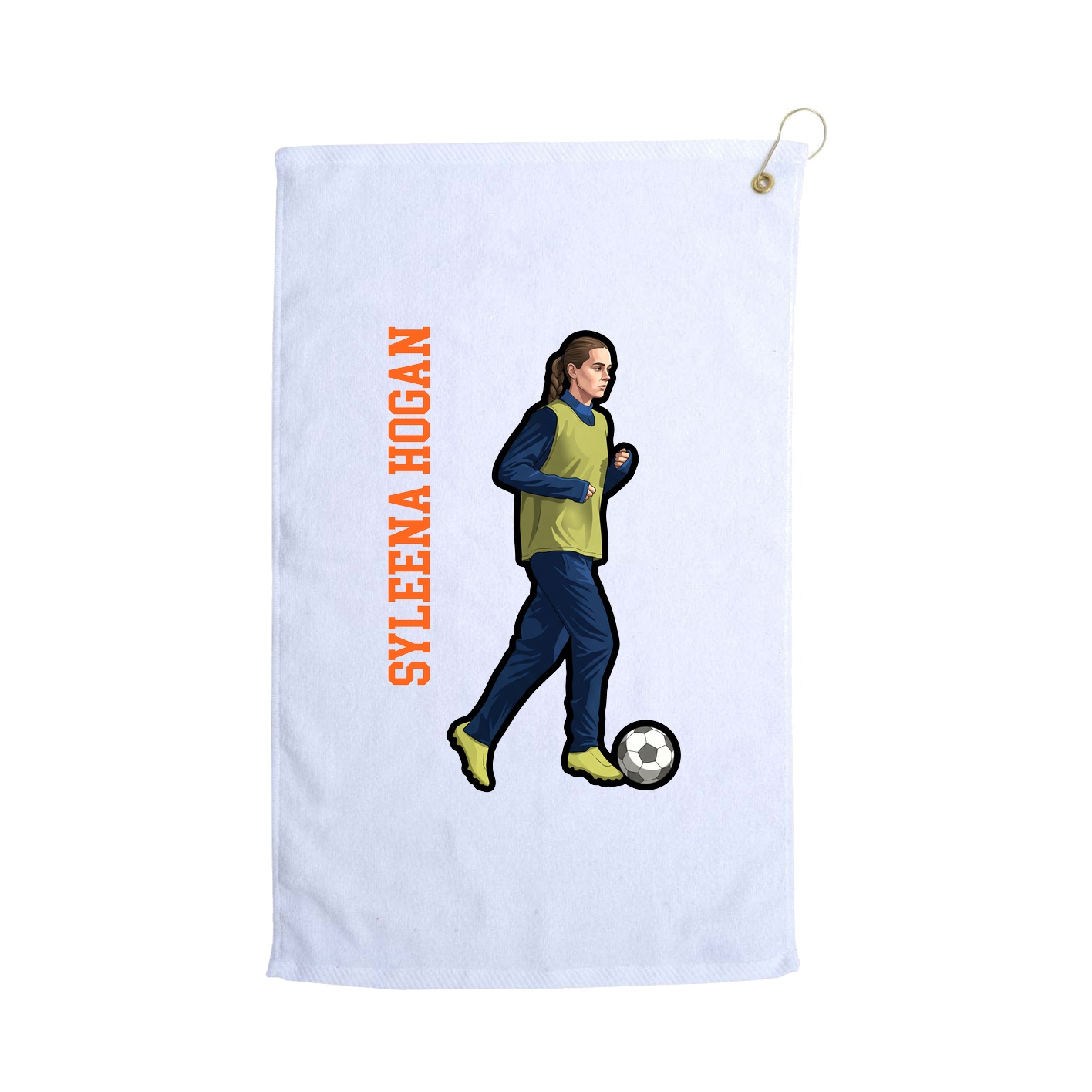 Golf Towel — Name Vertical in White