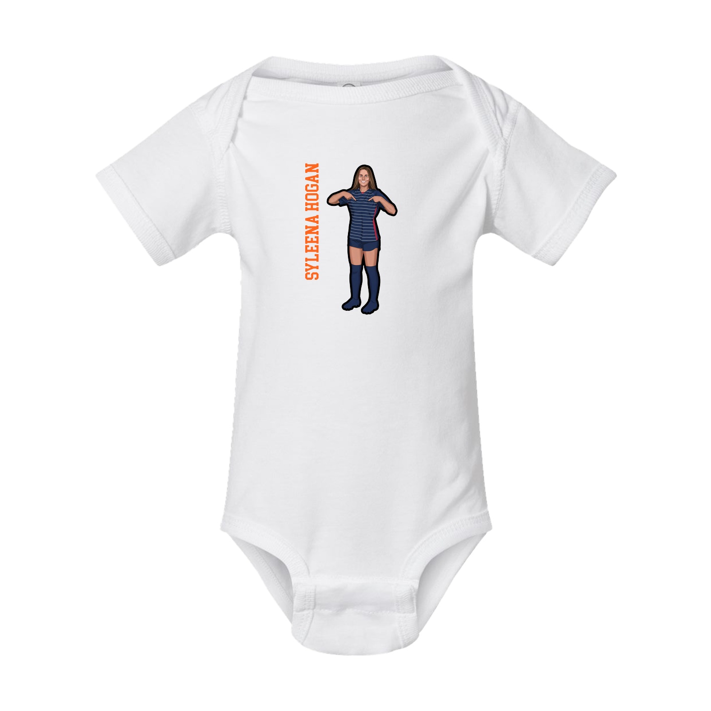 Baby Onesie — Name Vertical in White