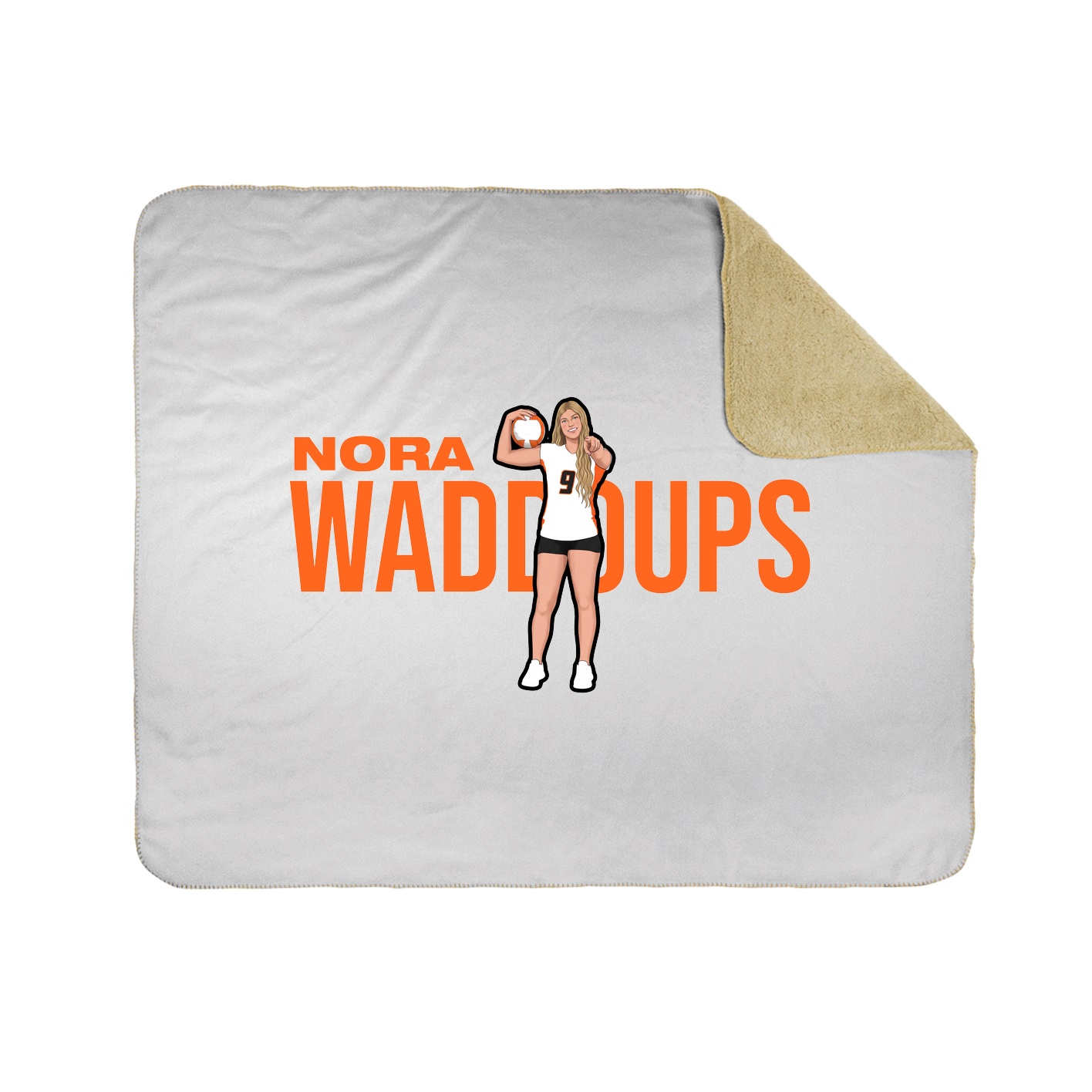 Throw Blanket — Player Name in White
